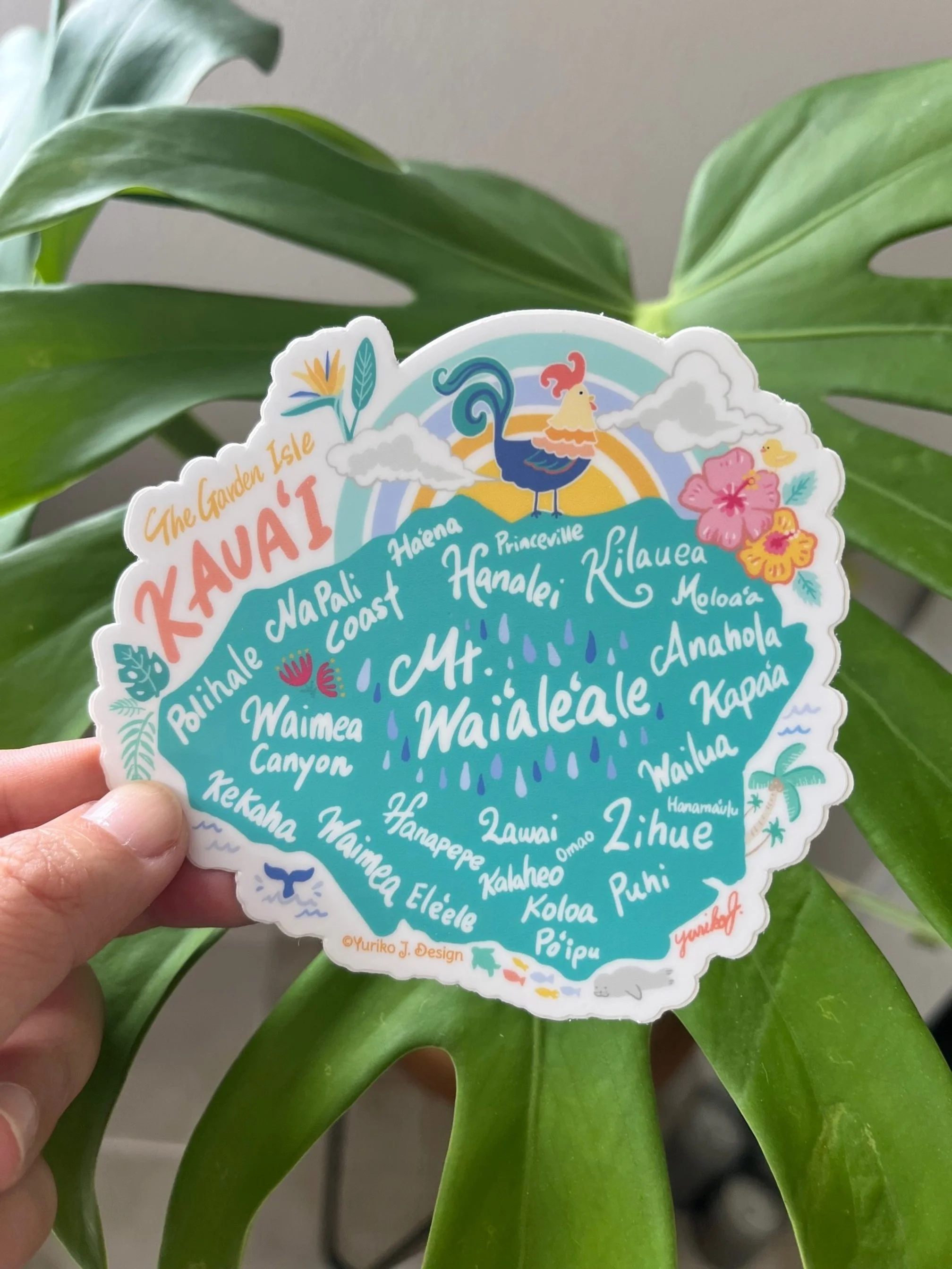 Kawaii Kauai Map Sticker
