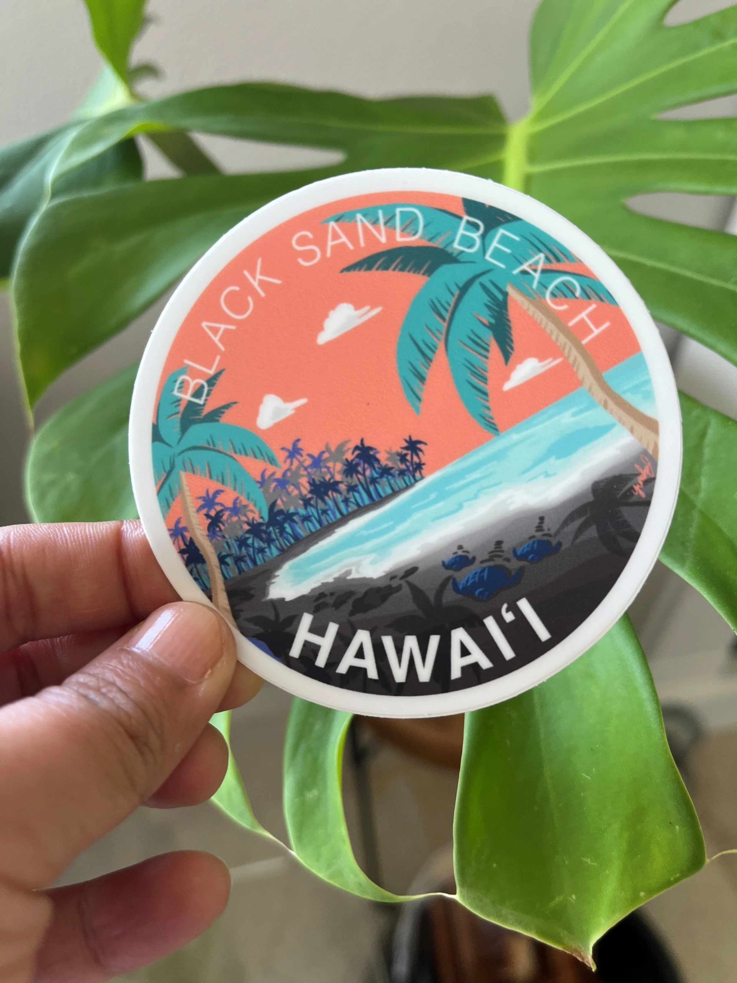 Black Sand Beach Sticker - Big Island