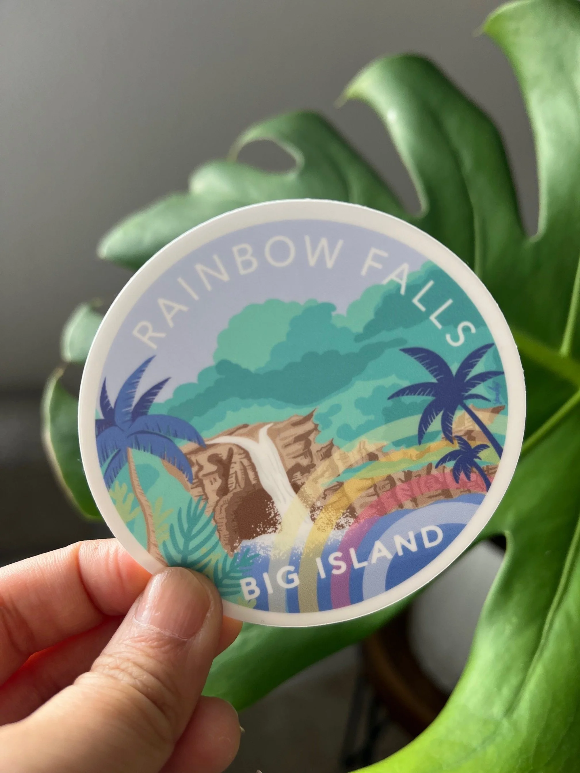 Rainbow Waterfall Sticker - Big Island