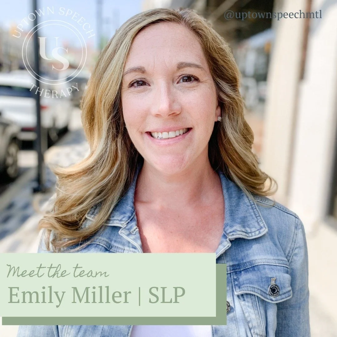 We are forever grateful that Emily Miller chose to join our Uptown Speech team over a year and a half ago!
Ms. Emily is a seasoned, experienced, and extraordinary speech-language pathologist! She greets every child and their family with enthusiasm a