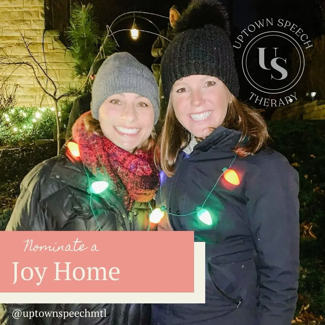 Uptown Speech Therapy’s 3rd annual Joy Home with @pghsocialights !!
We want to make the holiday season a little brighter by lighting up the home of a local Mt. Lebanon family who has experienced loss, tragedy, or illness this year. 💗💗
You m