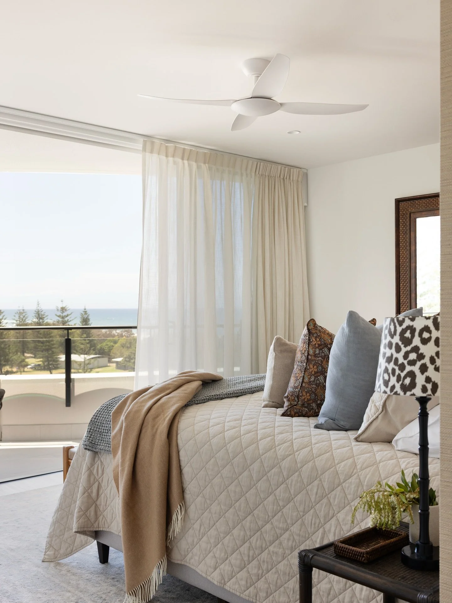 Serene || The master bedroom at Broadbeach. Soft tones, ocean views, and slow mornings ✨