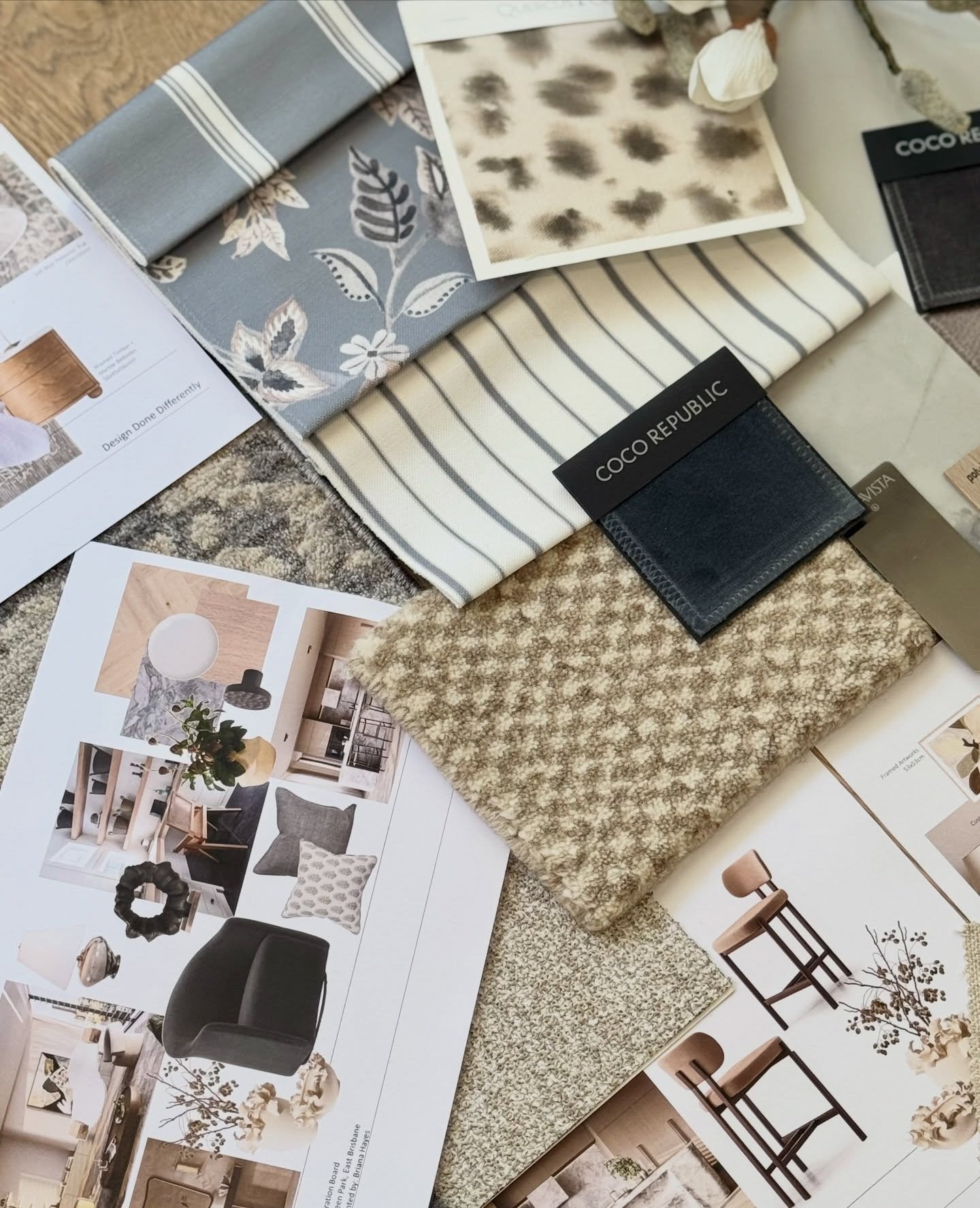 Scheme || Stepping in to a big end of the week with multiple presentations. This warm, moody and contemporary scheme is for a new build apartment is west end. High end furnishings complementing the high end finishes