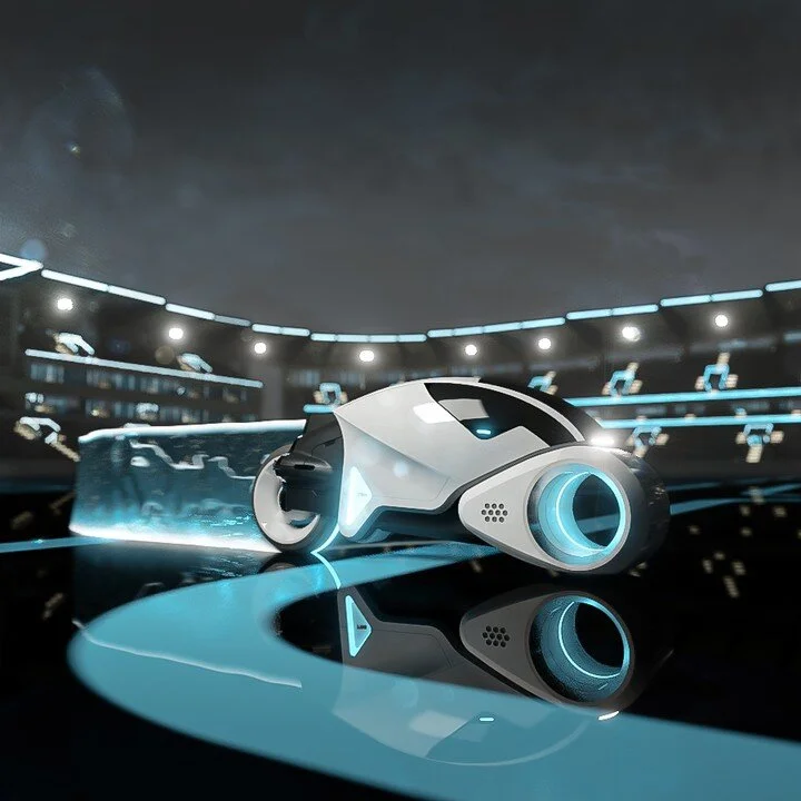 &quot;Encom 786&quot; - CGI
The Encom 786 is a cycle from &quot;TRON: Legacy.&quot;
As a fan, I wanted to reimagine the 2nd Generation cycle in its heyday; battling it out in the cycle's 'original' stadium.

#cgi #blender #blendercycles #cycle #light