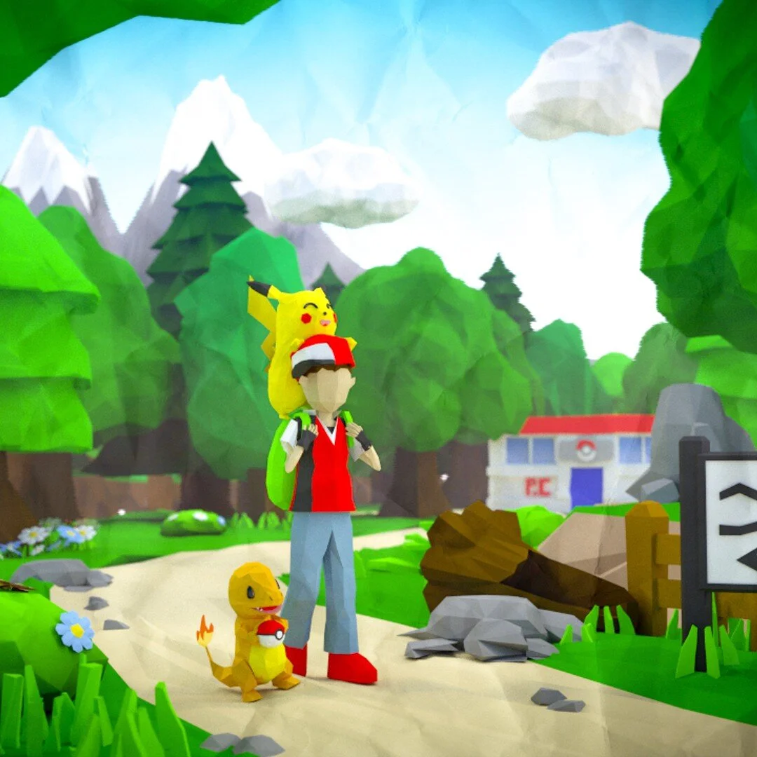&quot;Low Poly PokeVenture&quot; - CGI

#fanart #pok&eacute;mon #pokemon #lowpoly #blender #blender3d #blendercommunity #charizard #pikachu #pokeball #adventure #lowpolyart #cgi