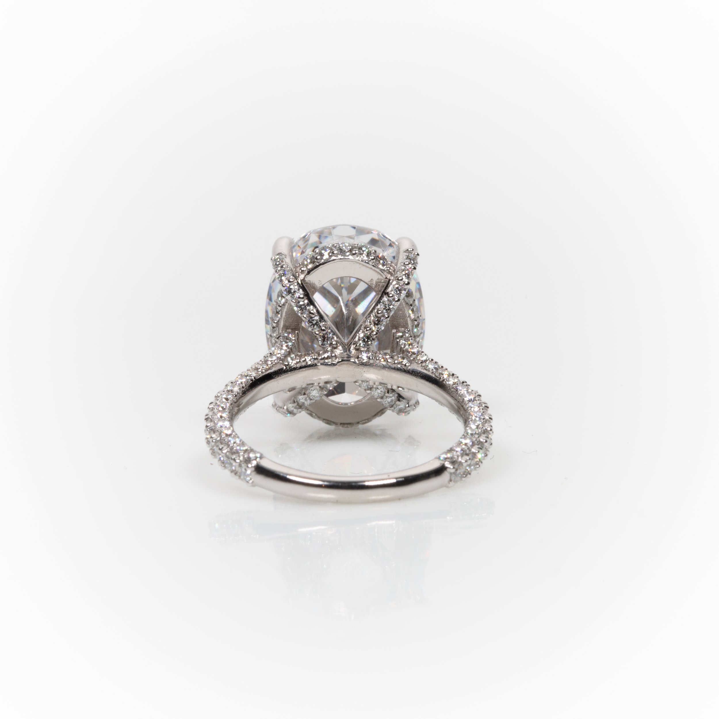 Oval Diamond Engagement Ring with Hidden Halo
