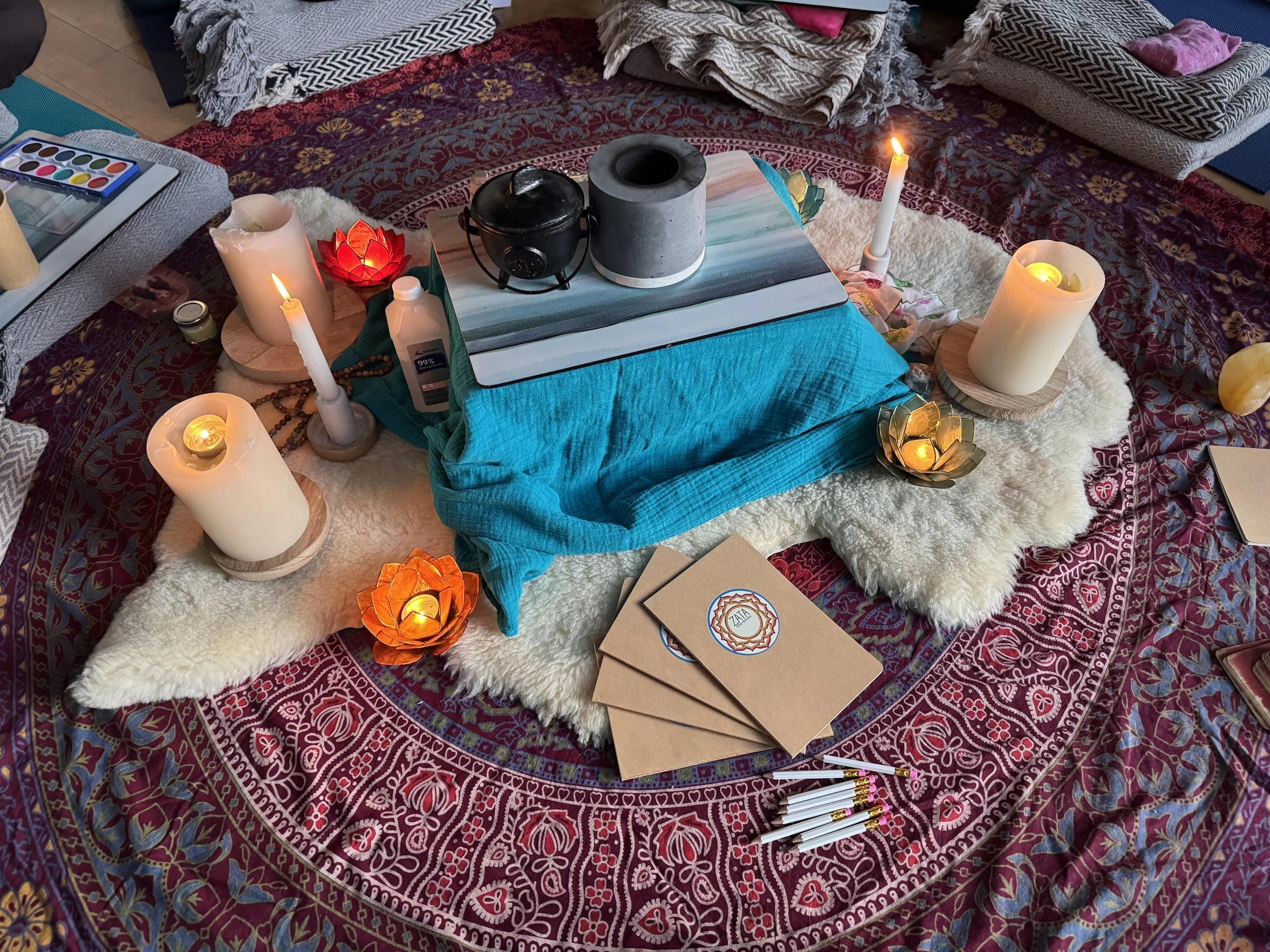 central alter at a women's circle