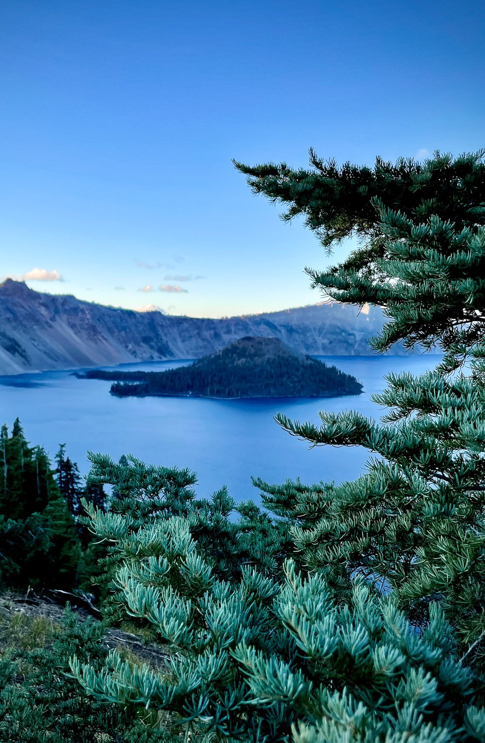 A View of Wizard Island in Crater Lake