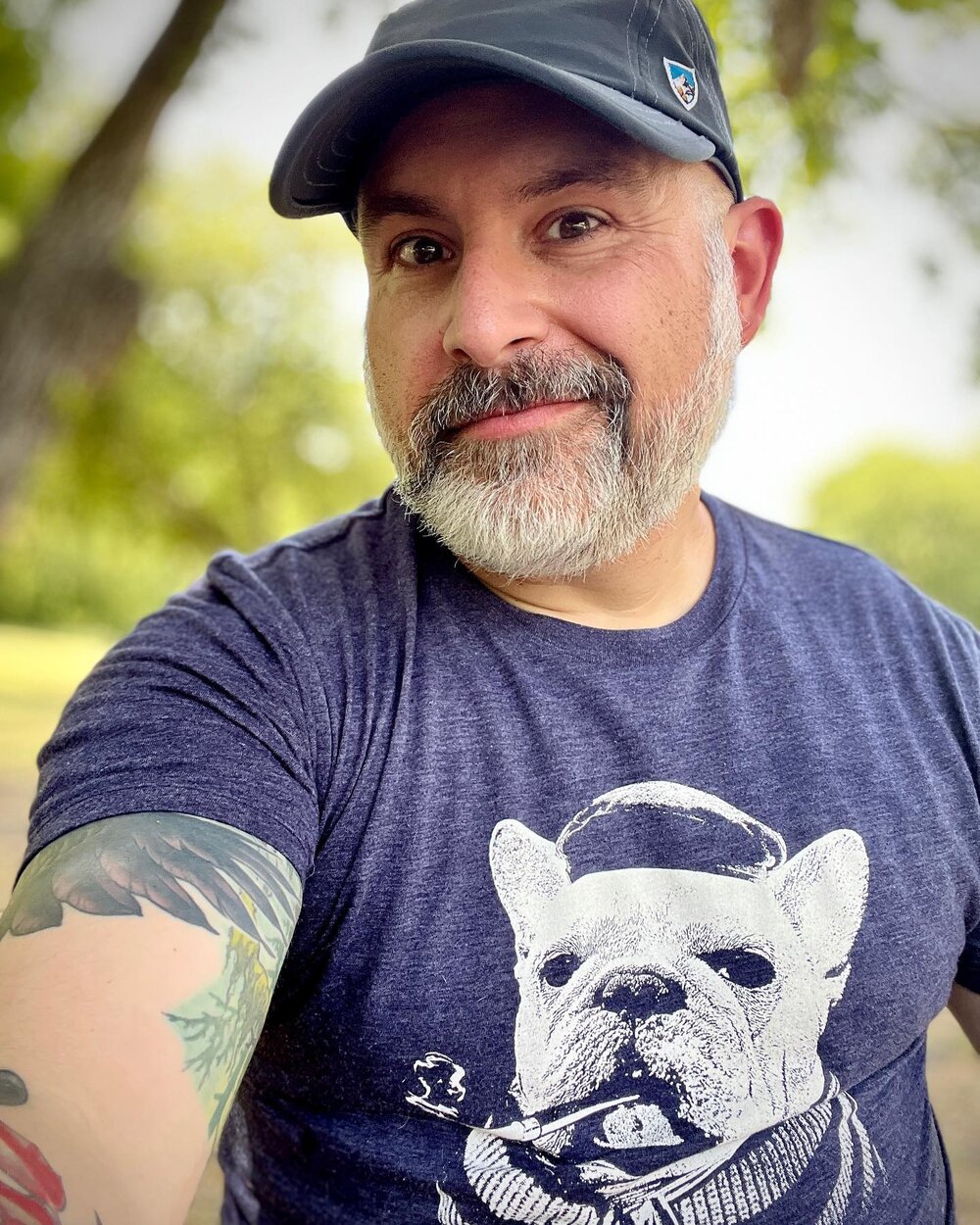 The badass Frenchie smoking a pipe on my shirt is my vibe today.  Do what I need to do and what I wanna do - with confidence and belief in myself. 

Awesome workout today at the gym and additional exercise at the park.  Swim time and a healthy dinner