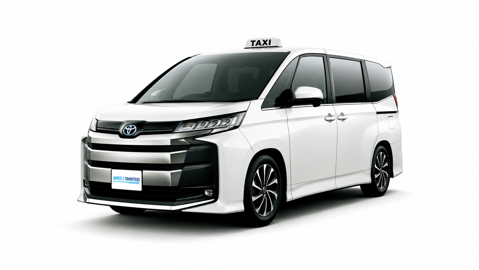White Toyota van type taxi