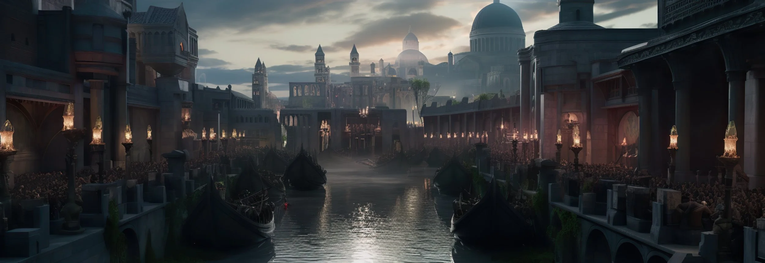 The city at dusk