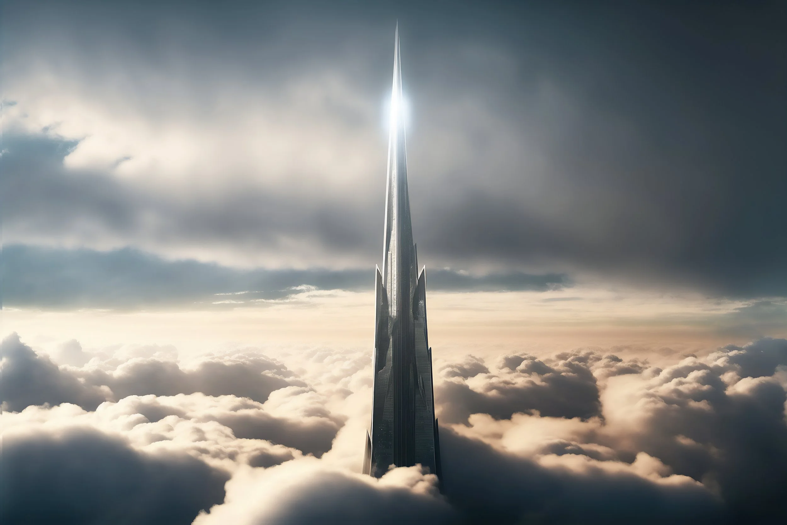 The Palace pokes out from the clouds