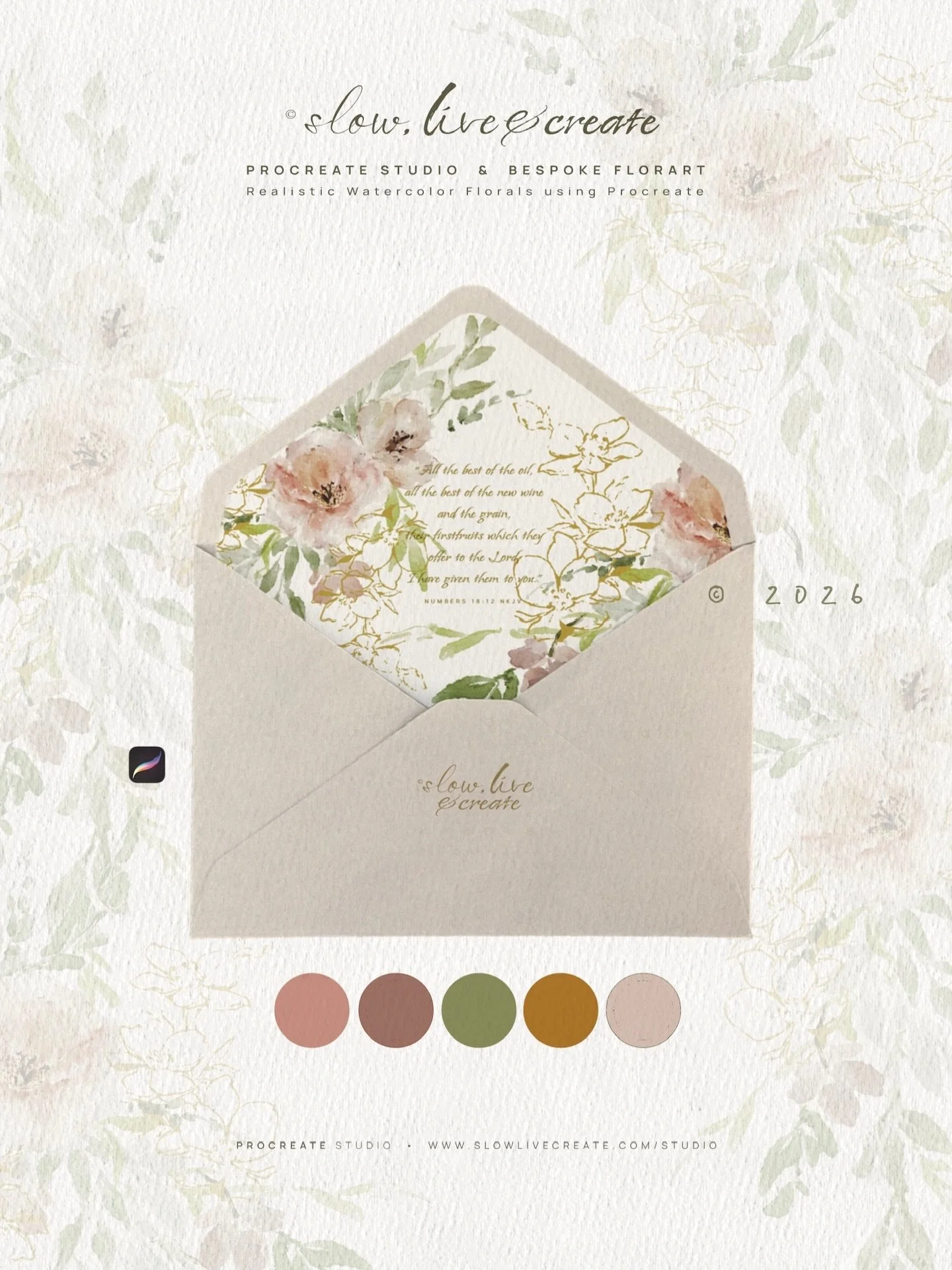 : Exclusive Bespoke Experience @slowlivecreate 
and Non-exclusive Artwork available @creativemarket ✨

#floralwatercolor #procreatedreams #procreatewatercolor #procreatebrushes