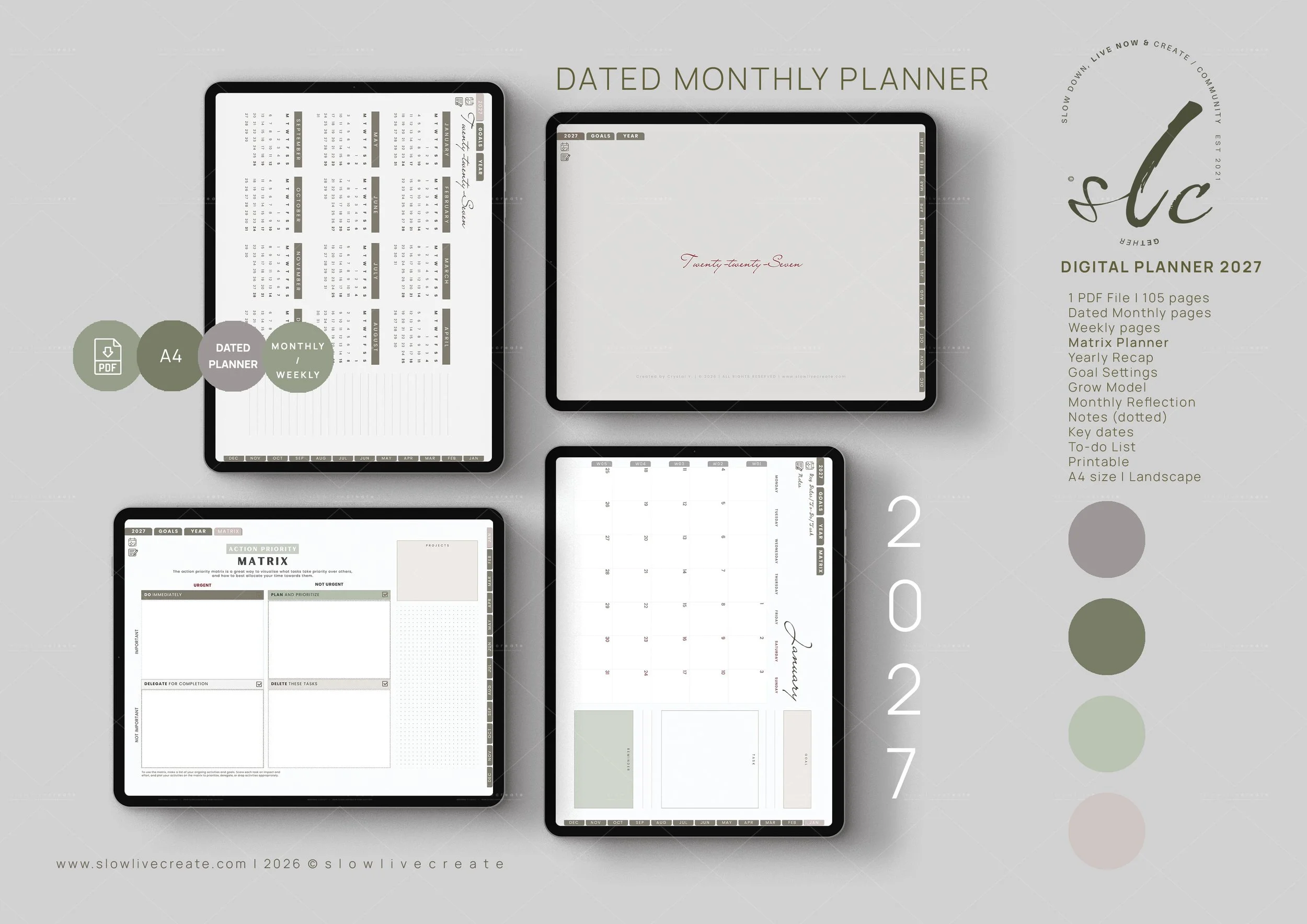 2027 Dated Digital Planner | CLARITY | GoodNotes & Notability