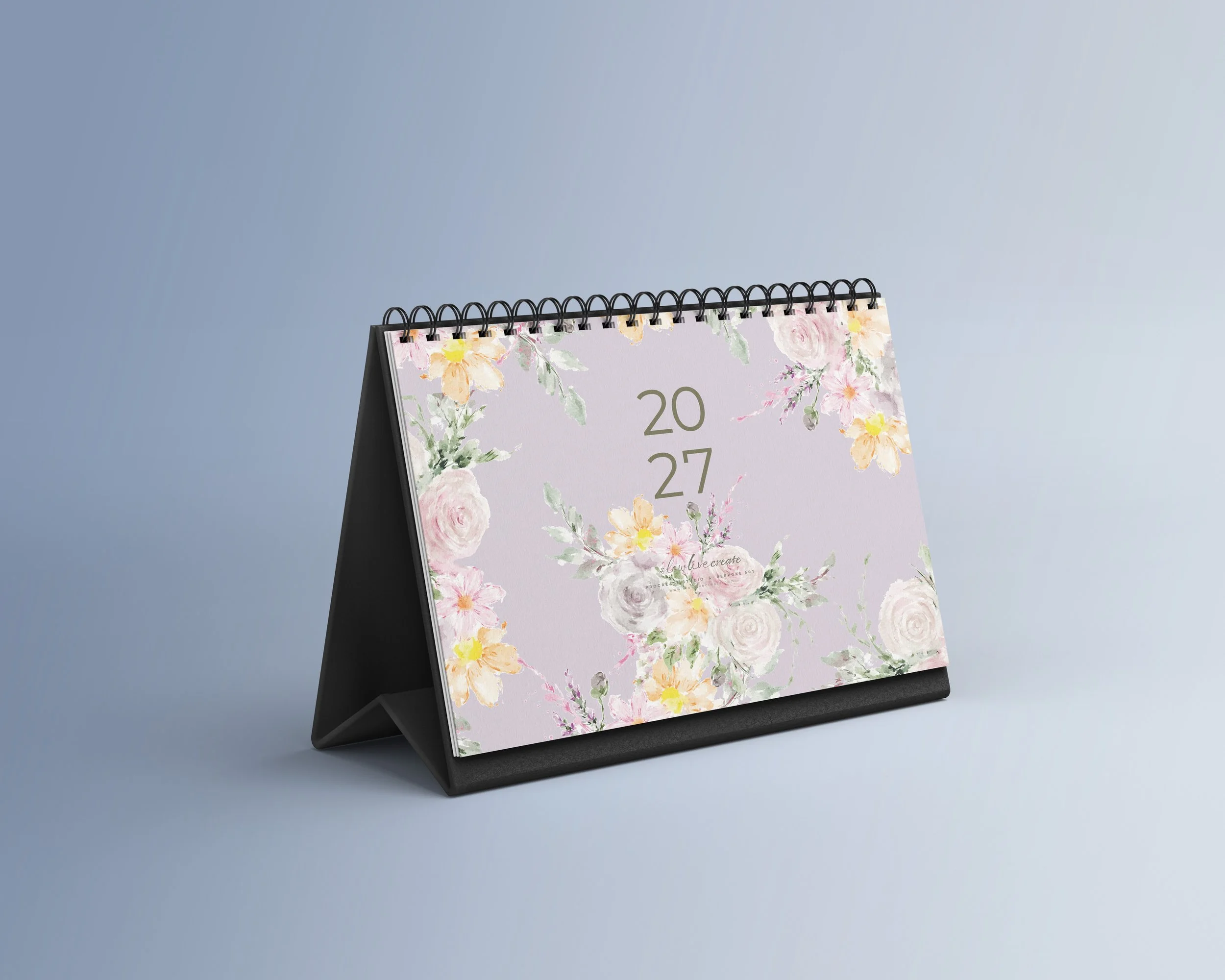Elegant Floral 2027 Desk Calendar