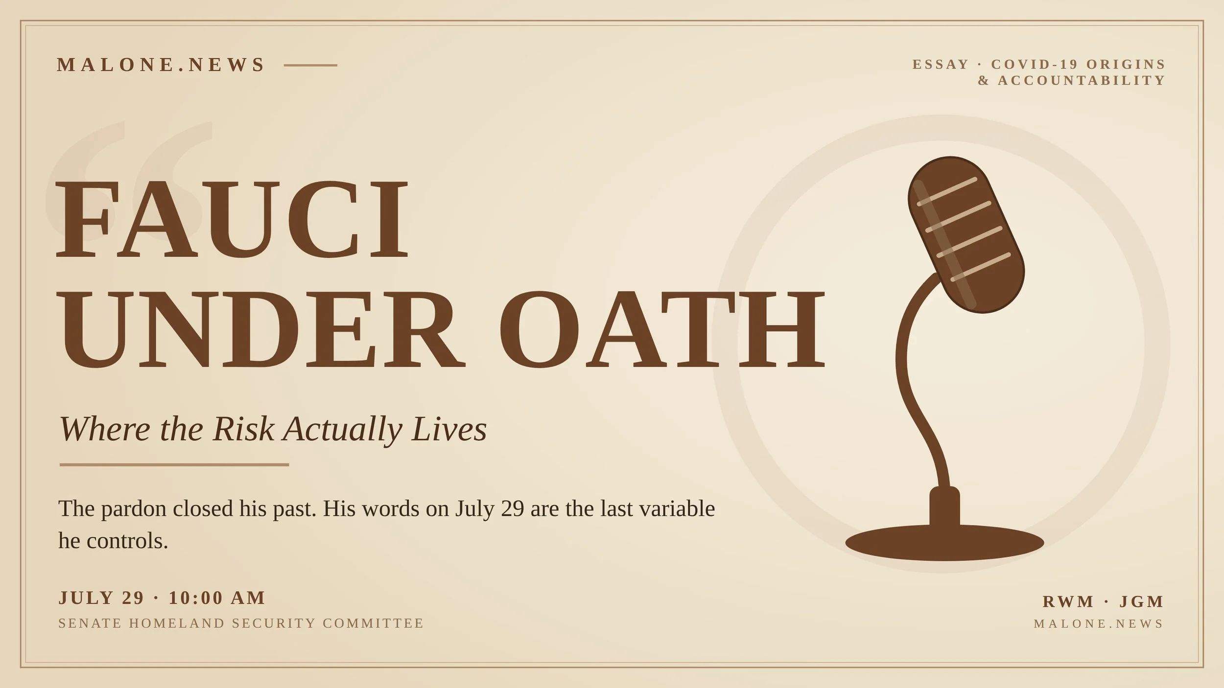 Fauci Under Oath: Where the Risk Actually Lives