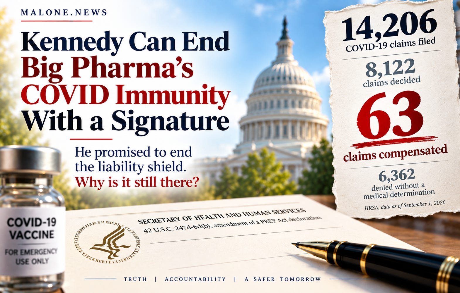 Kennedy Can End Big Pharma’s COVID Immunity With a Signature