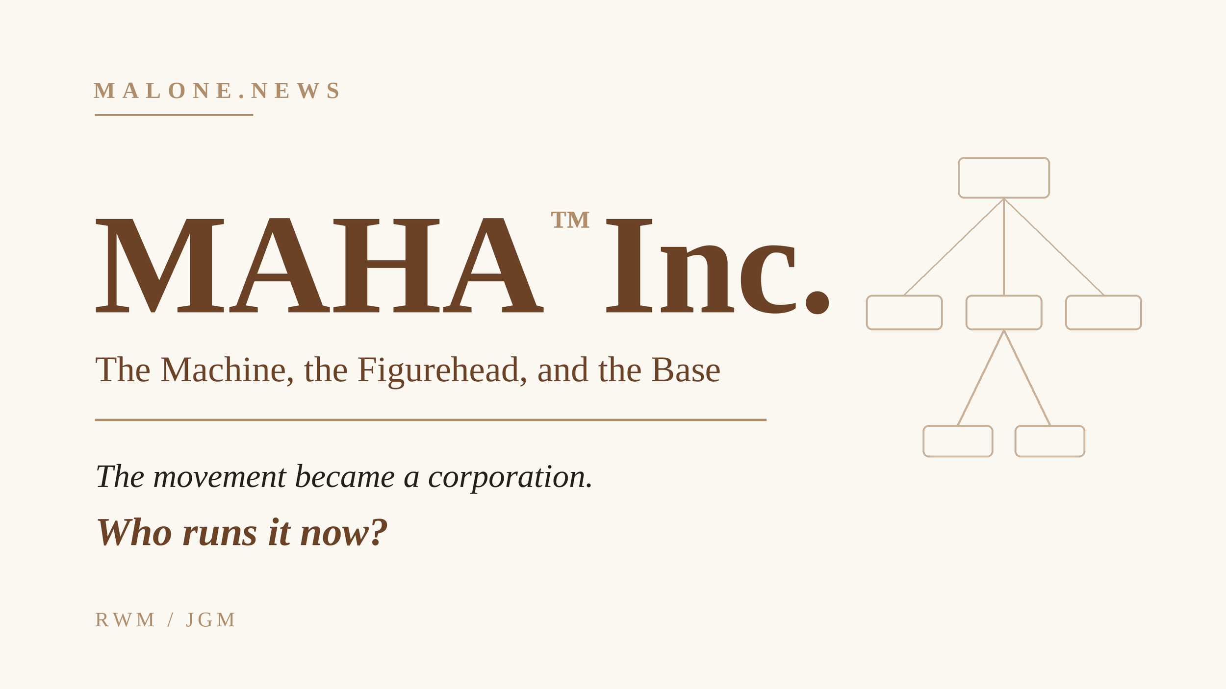MAHA Inc.: The Machine, the Figurehead, and the Base