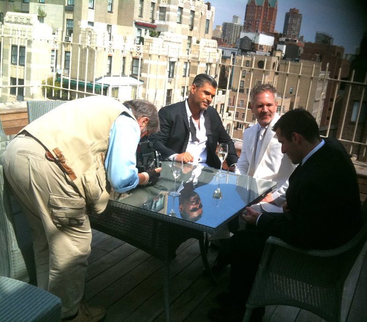 Gerald McCullouch on set with Mike Ruiz for their photo shoot of the OUT 100.