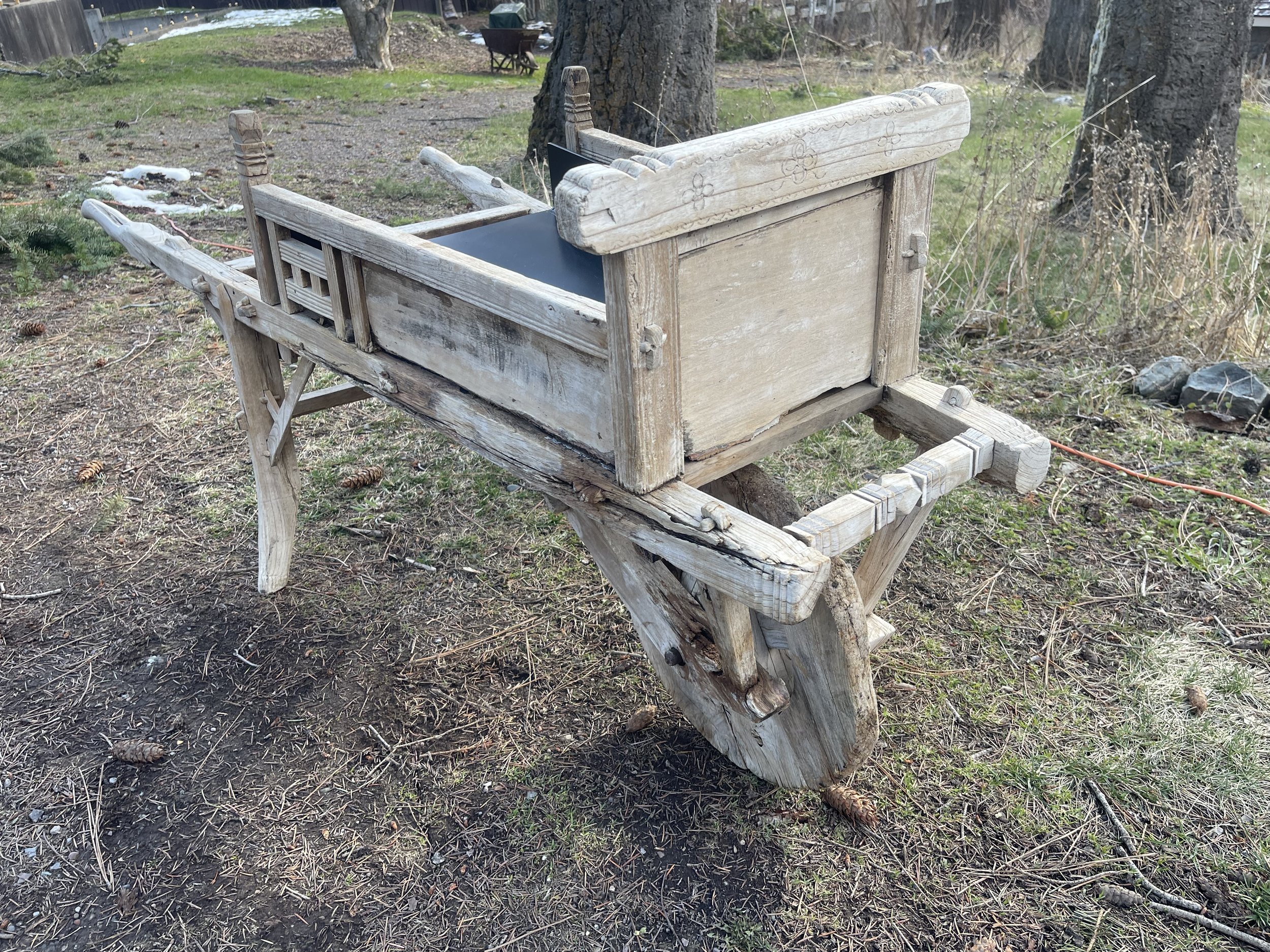 Cleaned and repaired flower cart
