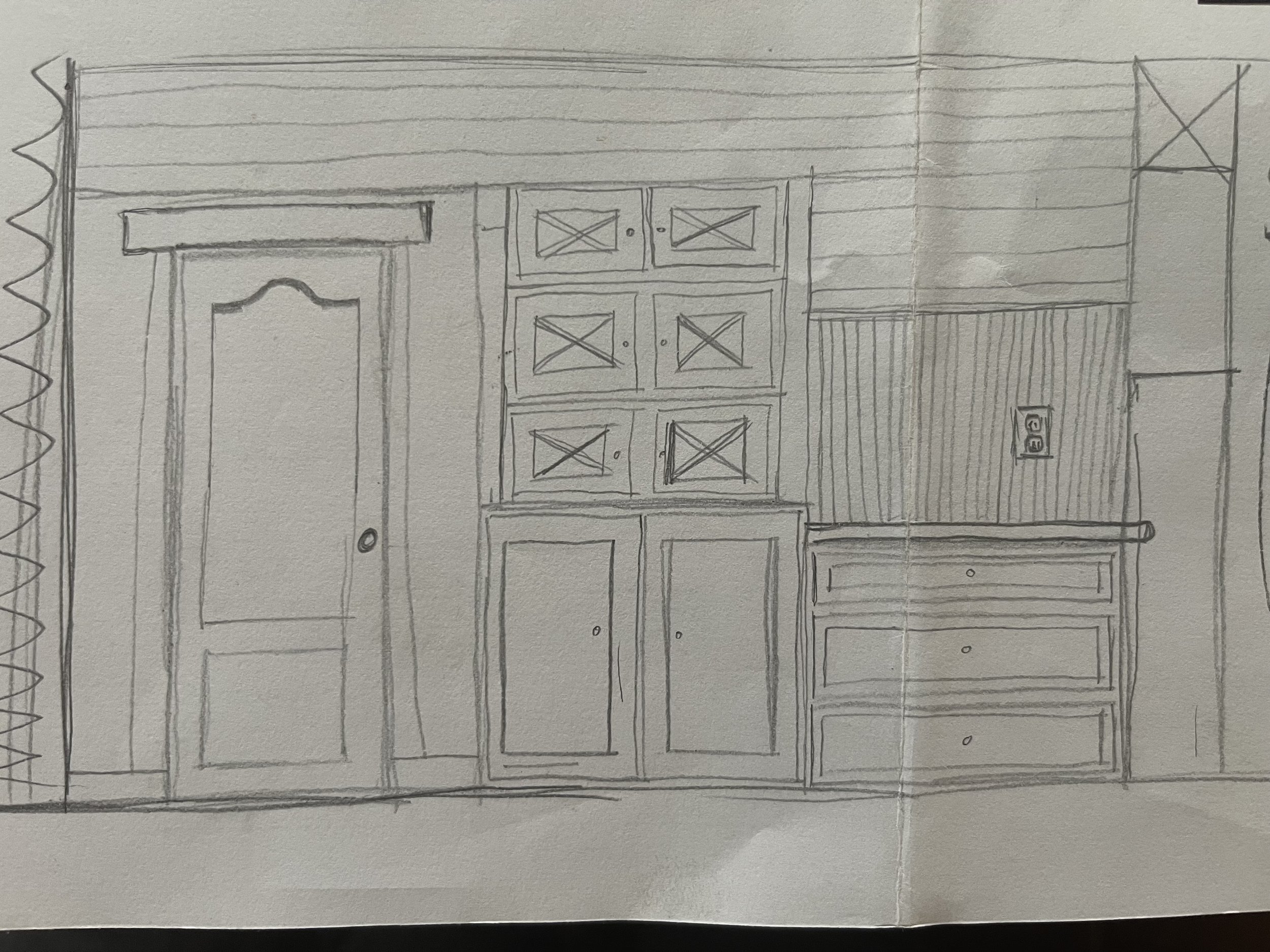 Sketch for proposed butler pantry