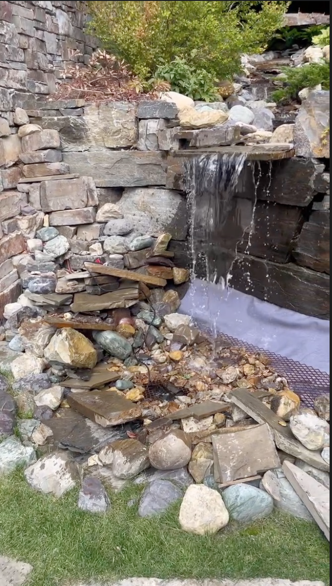 Additional waterfall liner added