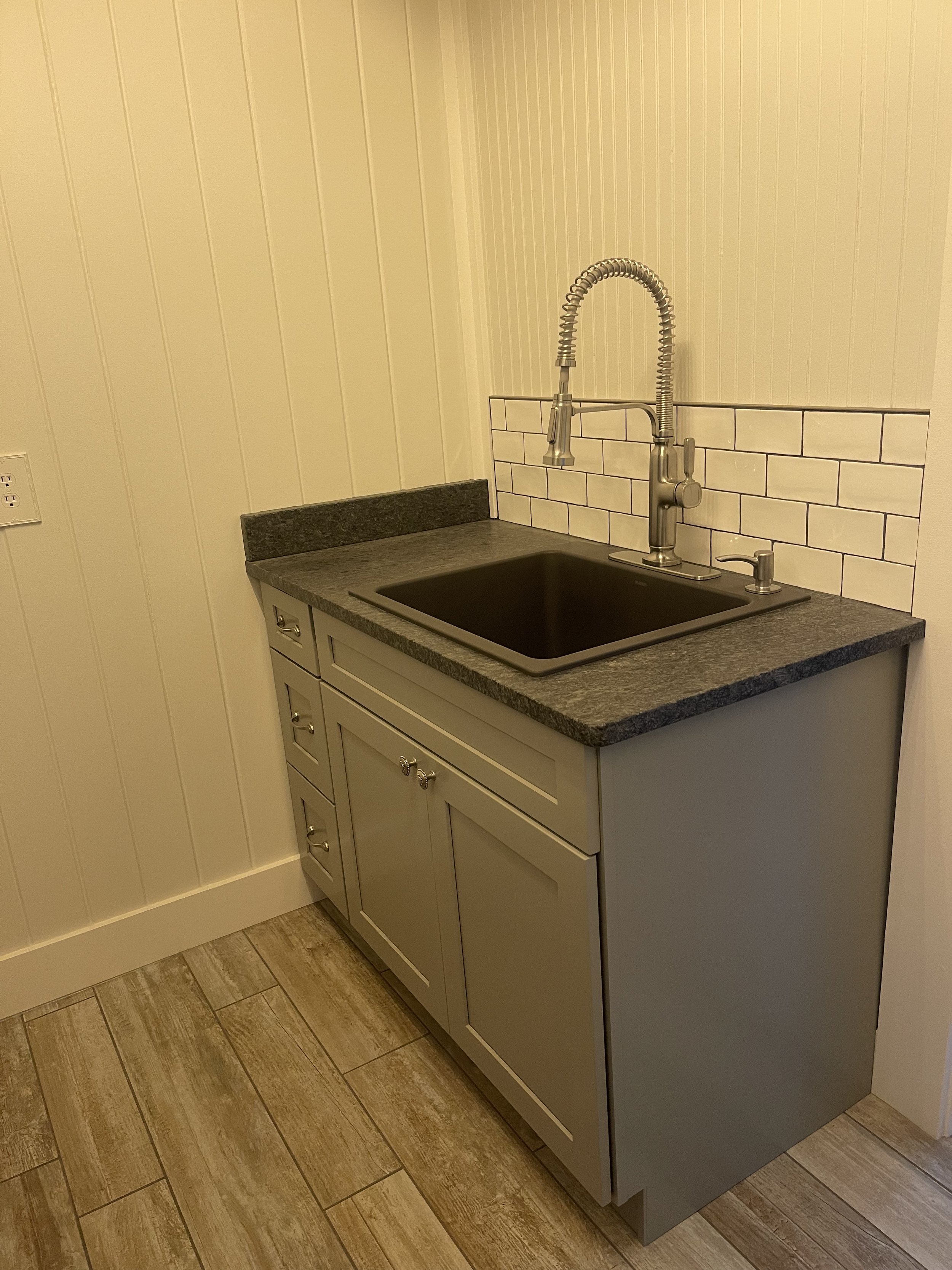 Laundry cabinets installed