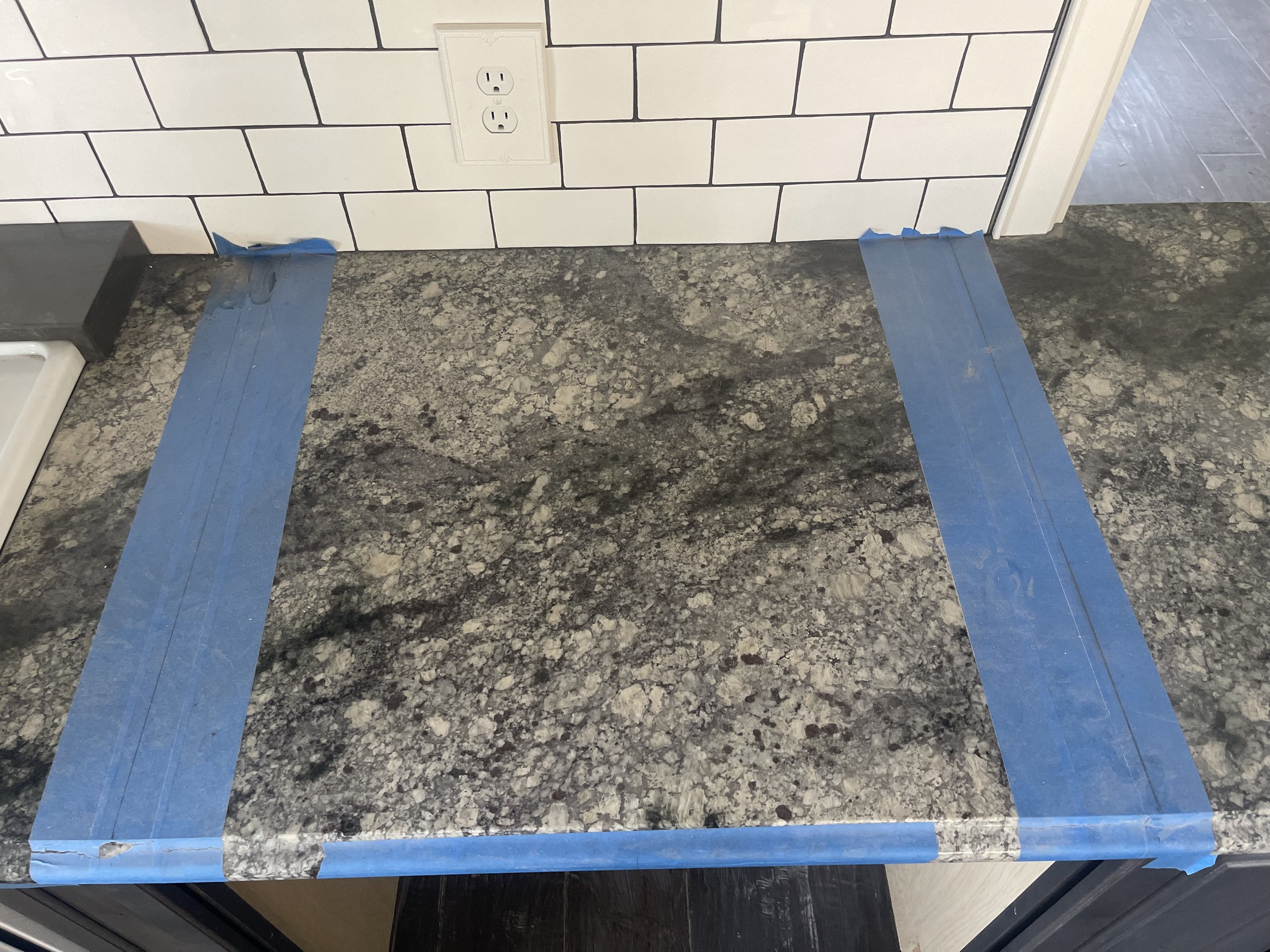 Fridge cutout in granite