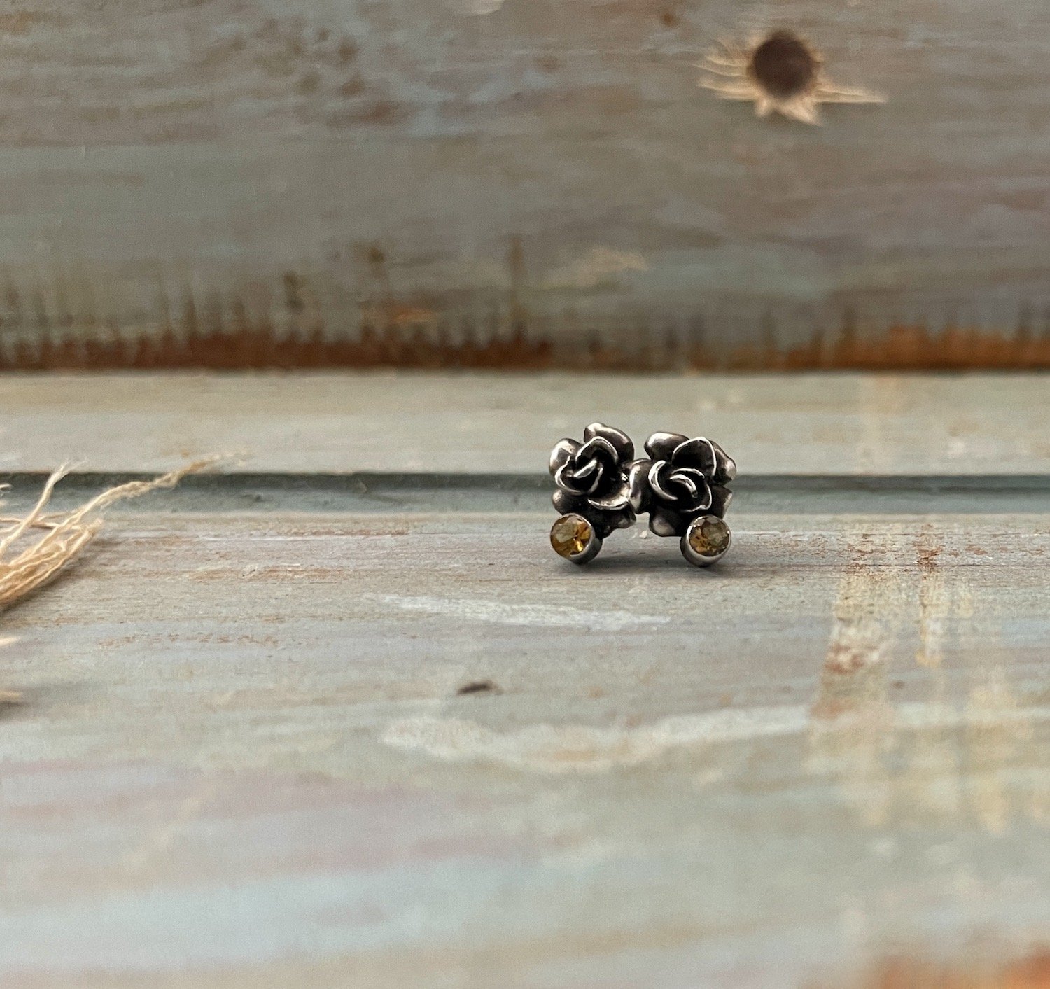 Silver Yellow Rose Studs.jpeg