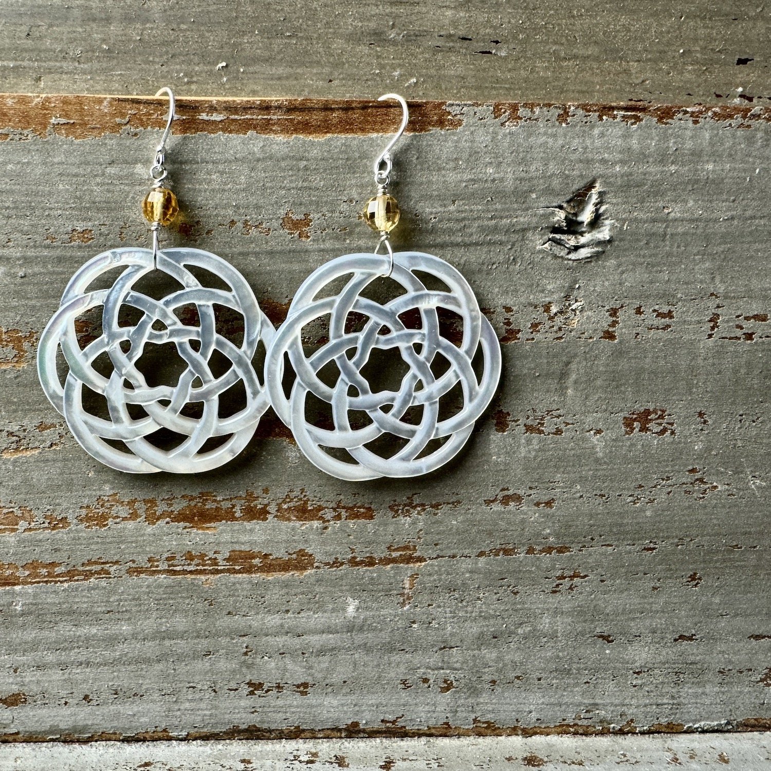 Pierced Mother-of-Pearl and Citrine earrings.jpeg