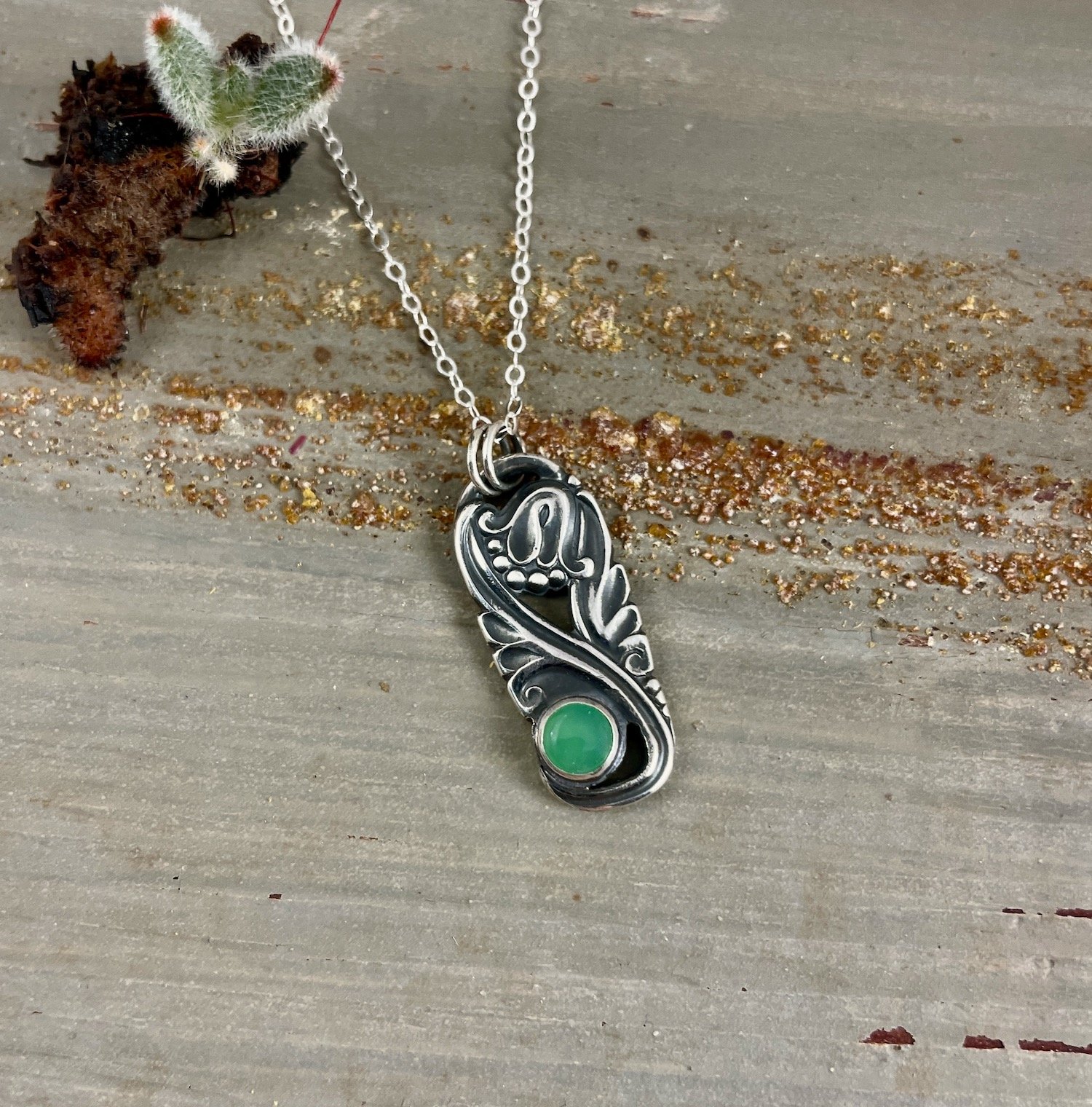 Silver Flower with Chrysoprase.jpeg