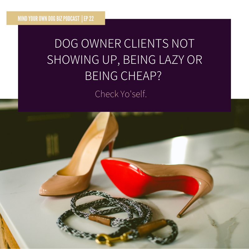 Episode 22: Dog Owner Clients Not Showing Up, Being Lazy or Being Cheap? Check Yo'self.