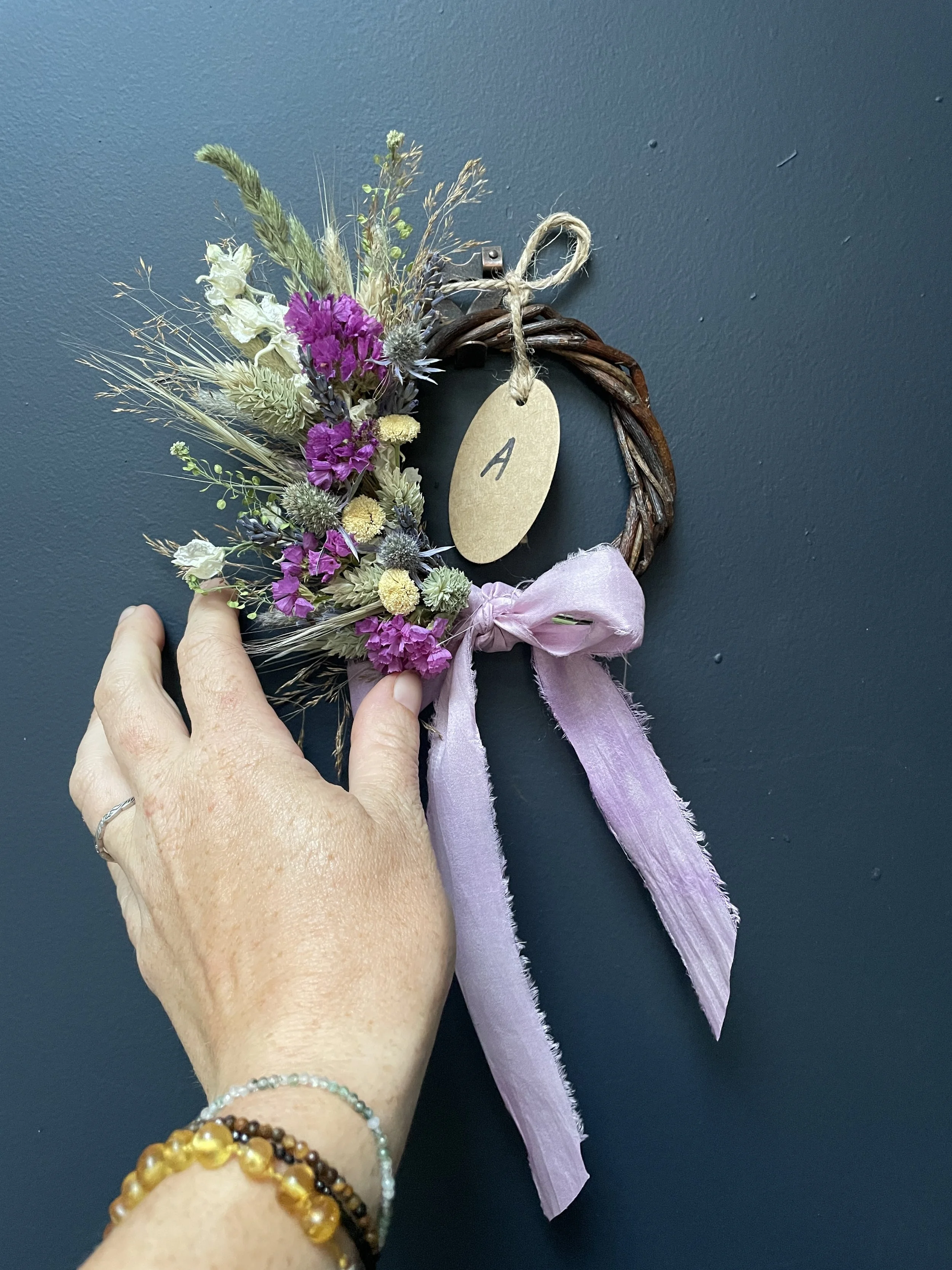 Mini Handmade Dried Flower Wreath