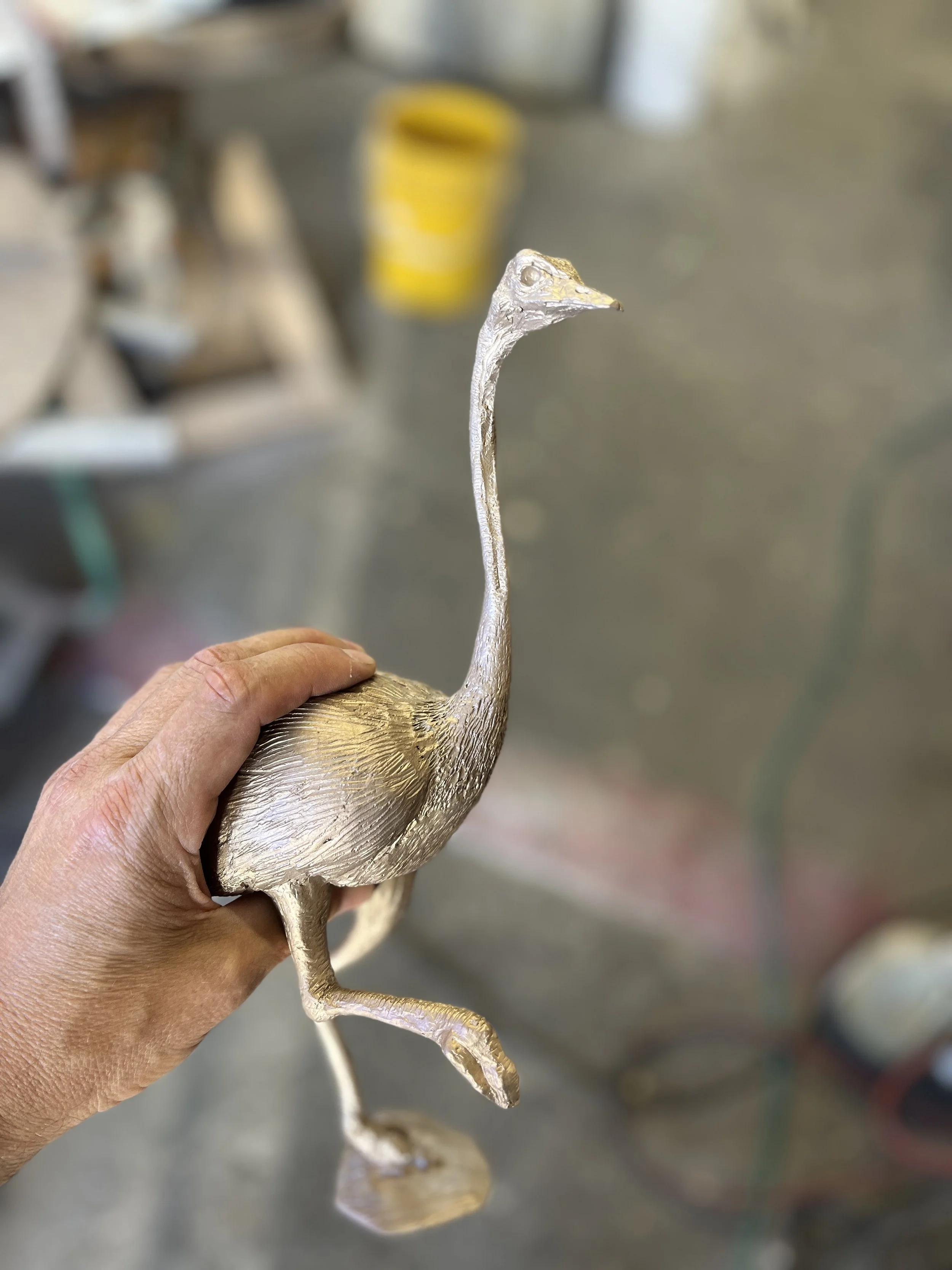 John Sumner bronze sculpture of an ostrich