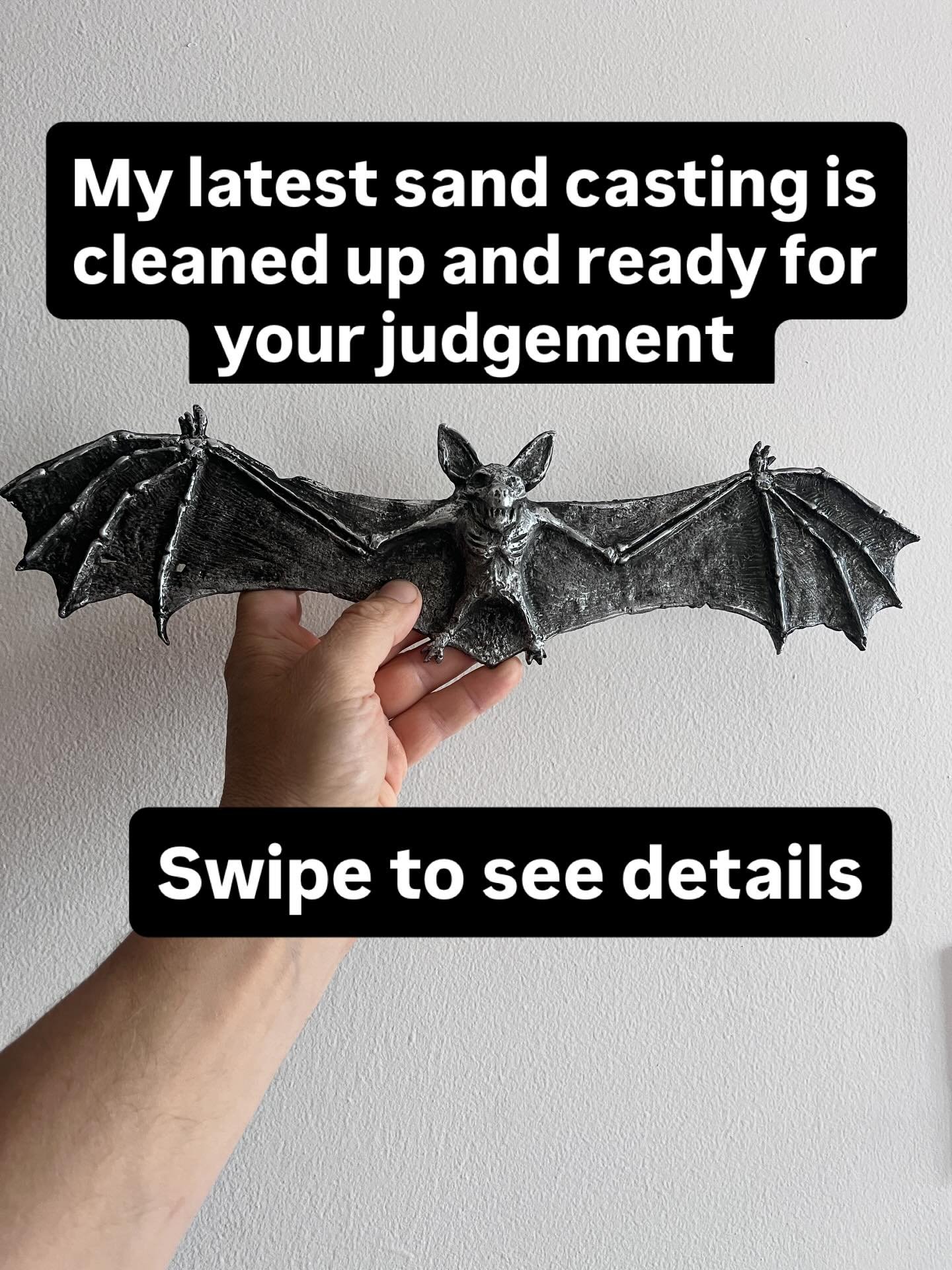 A dark cloud has descended upon the forces that guide my artistic hand and I&rsquo;m enjoying it immensely. I think I&rsquo;ll keep playing in this sandbox for a while. 
#metal #sandcasting #foundry #johnsumnerart #fineart