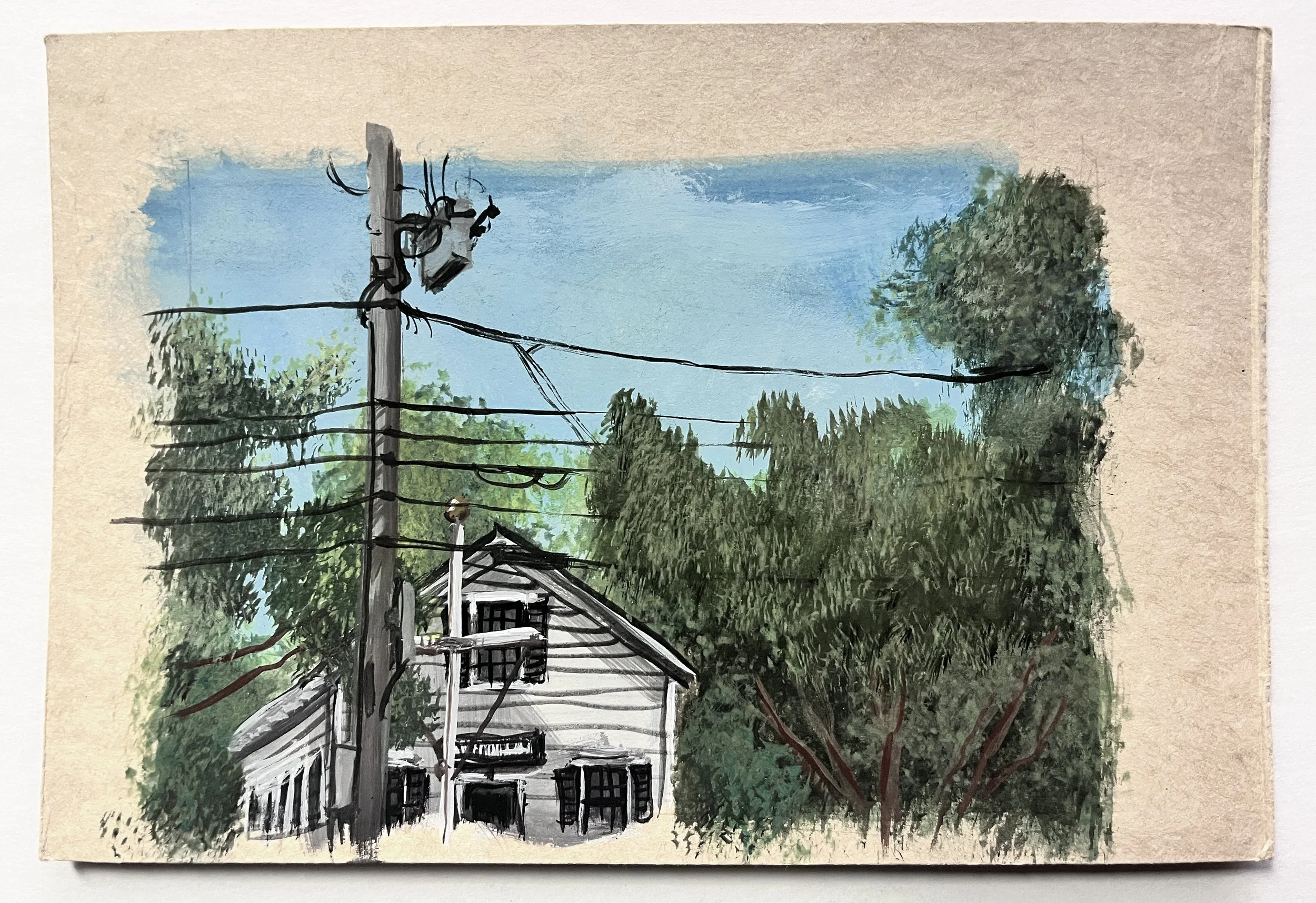 Indian Trail Rd. South Kingstown 
Gouache on Panel