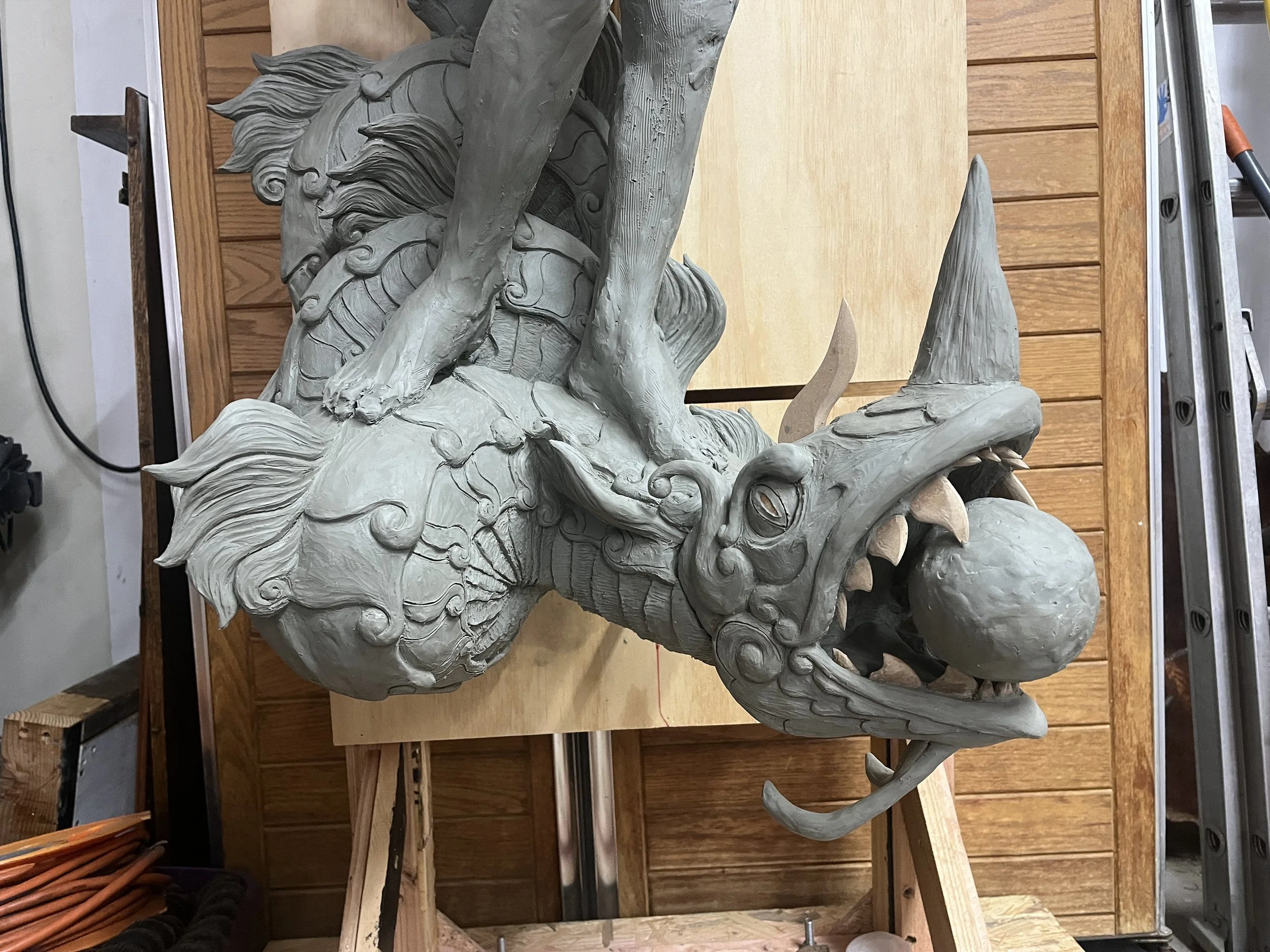 Detail of John Sumner's bakunawa sculpture