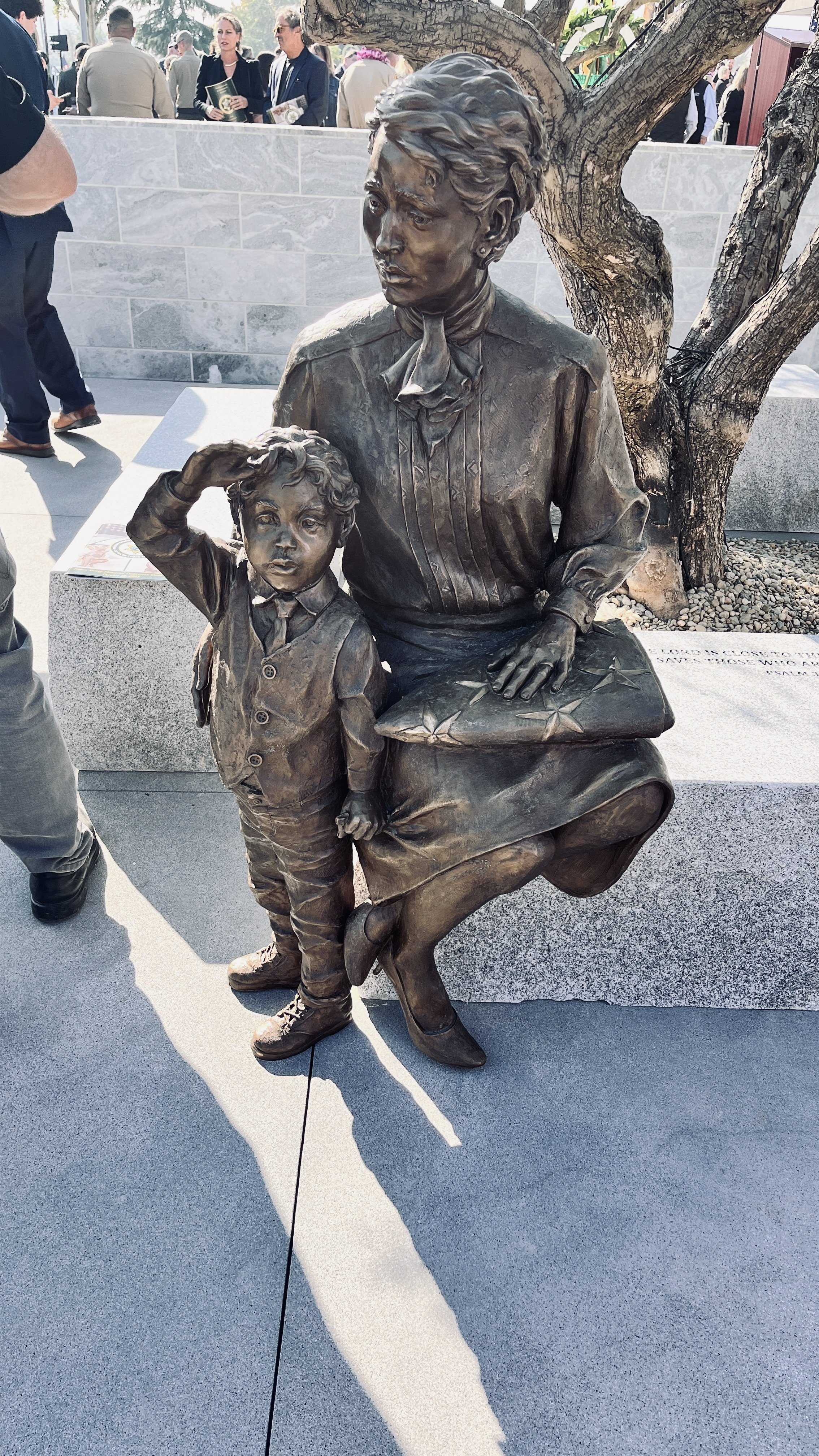 Mother and Child sculpture at the Memorial
