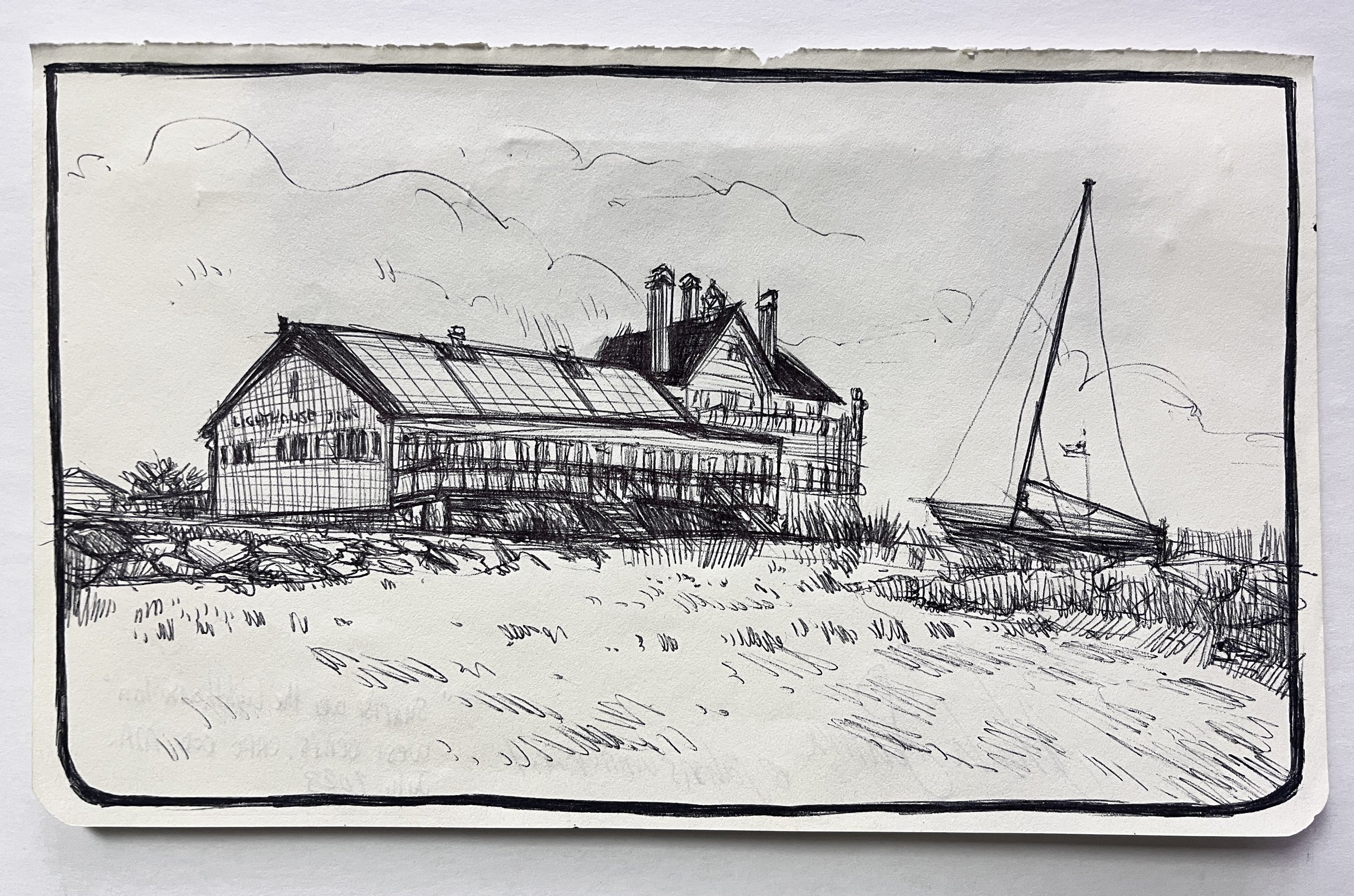 Sunrise over the Lighthouse Inn, Cape Cod
Pen and Ink