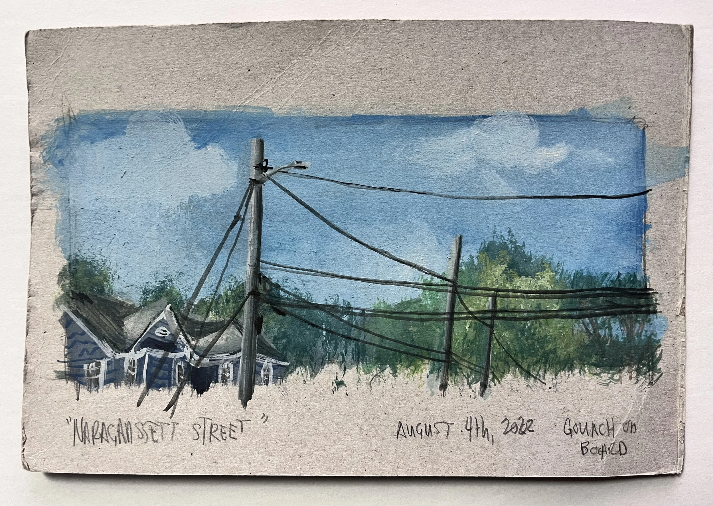Narragansett St., Jamestown
Gouache on Panel