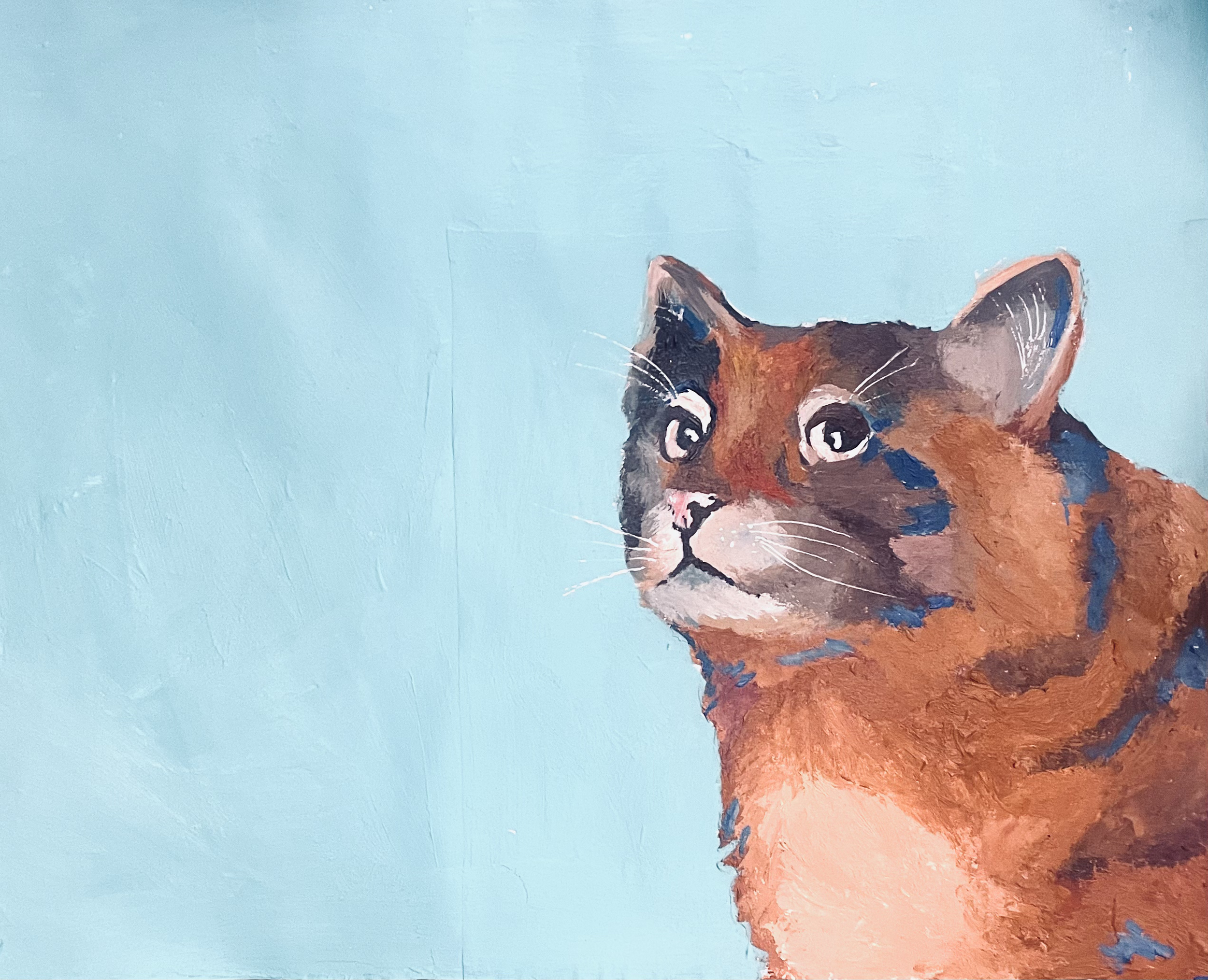 "Whiskers,"
Acrylic on paper,
February, 2026.