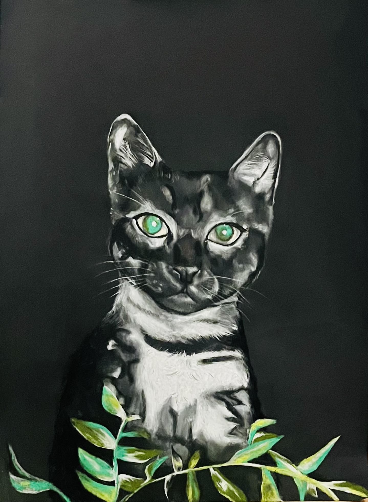 "Clarance," Large scale, black paper, black and white charcoal, SOLD,
January, 2026.