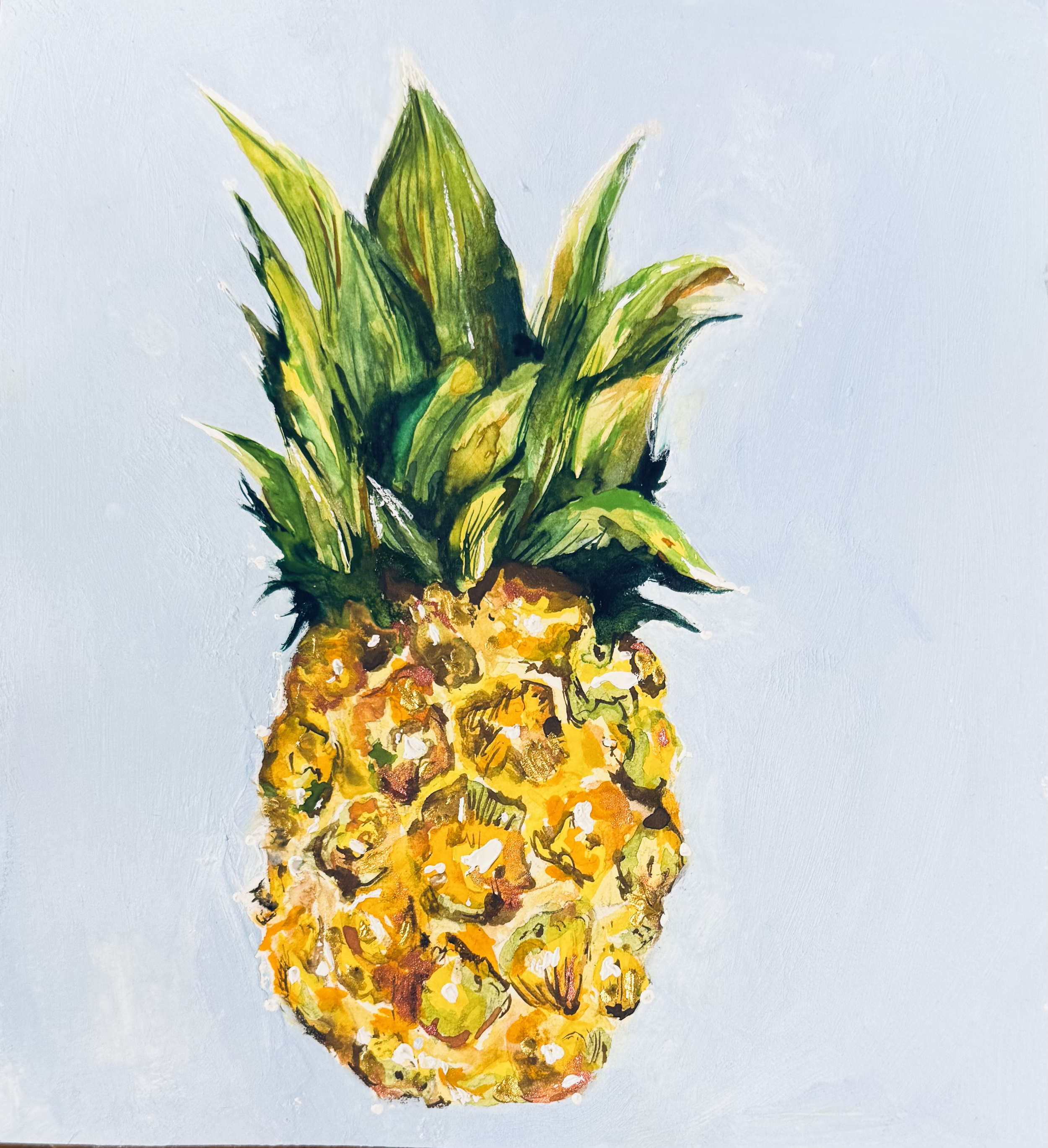 "Pineapple,"
Watercolor,
March, 2026.