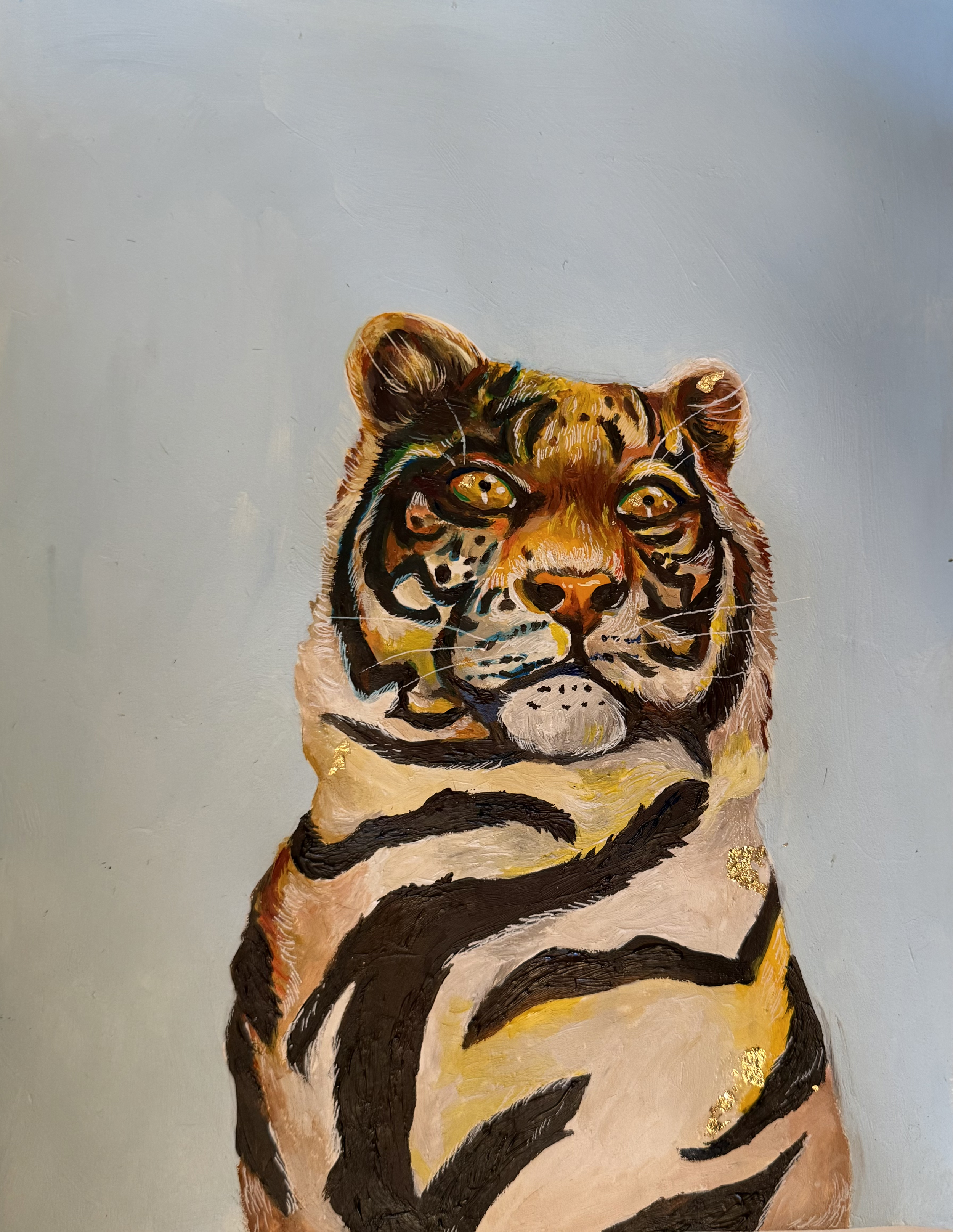 "Tigress,"
Acrylic on watercolor paper, SOLD,
November, 2025.