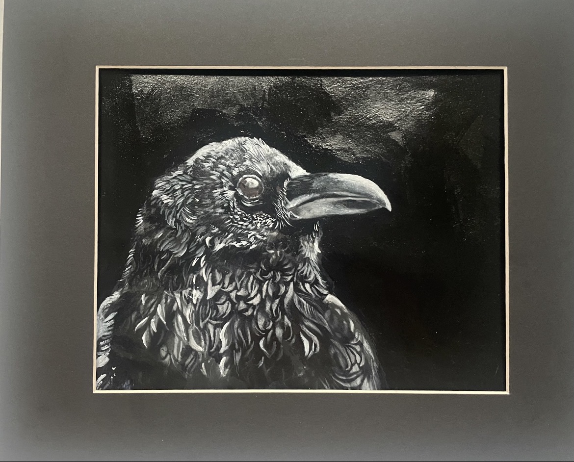 "A Bird's eye View,"
Charcoal on paper, varnish, SOLD,
October, 2025.