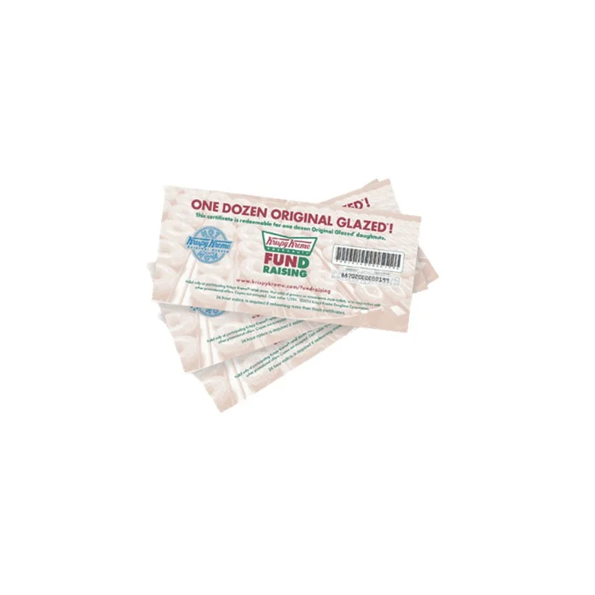Original Glazed Dozen Doughnut Certificate