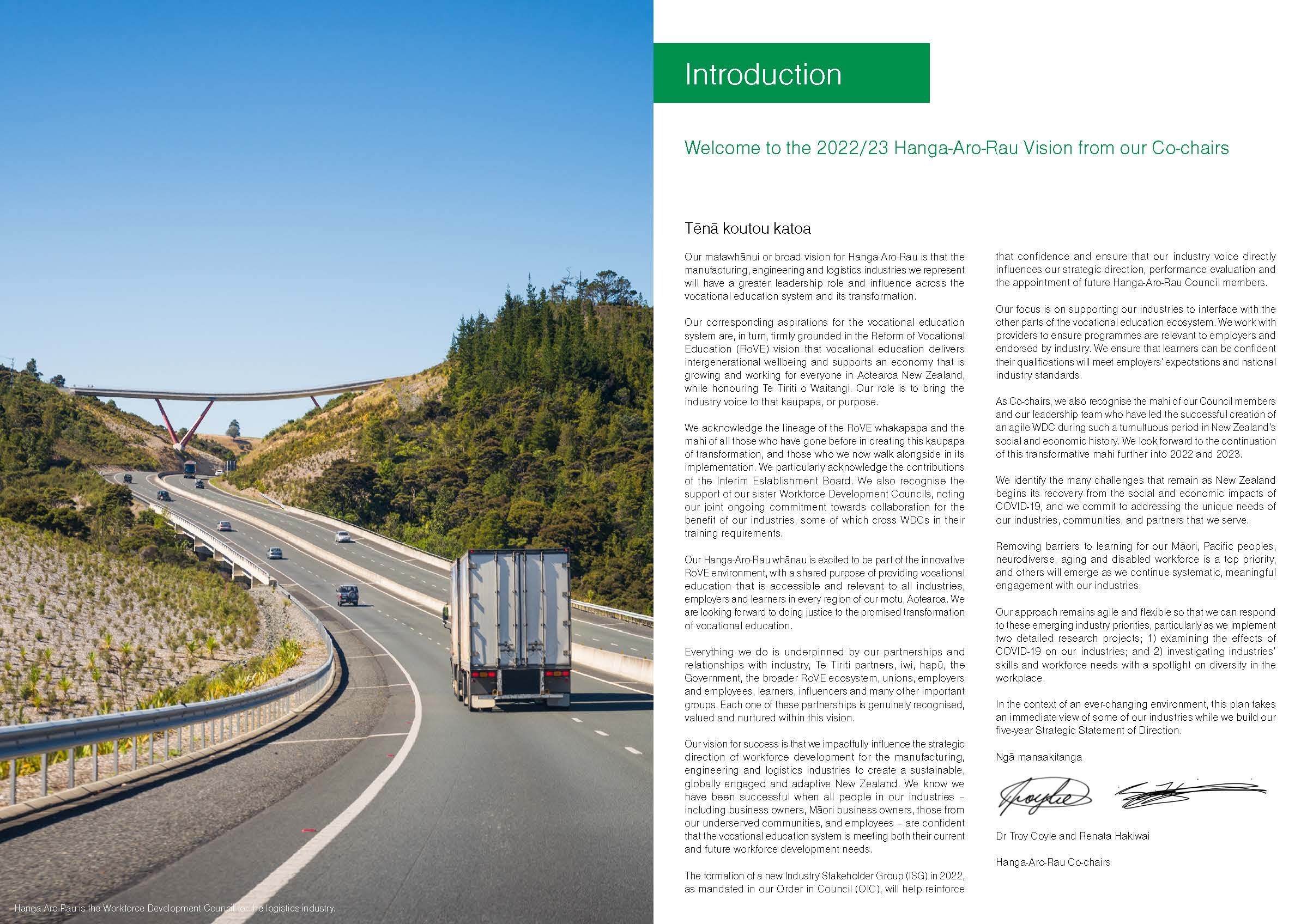 Intro page corporate report NZ Government Workforce Development Council