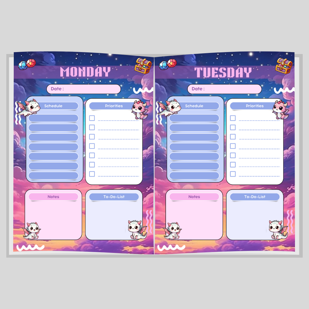 Relaxing and stylish task and goal tracking planner
