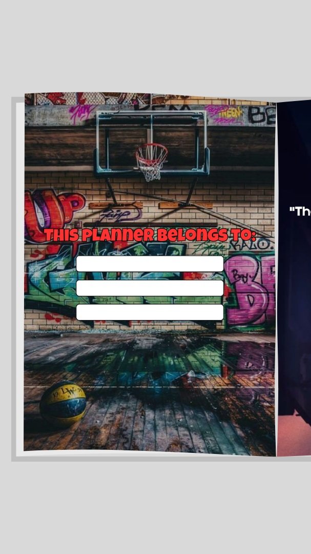 Basketball-themed Hoops and Goals Digital Planner with a sporty design