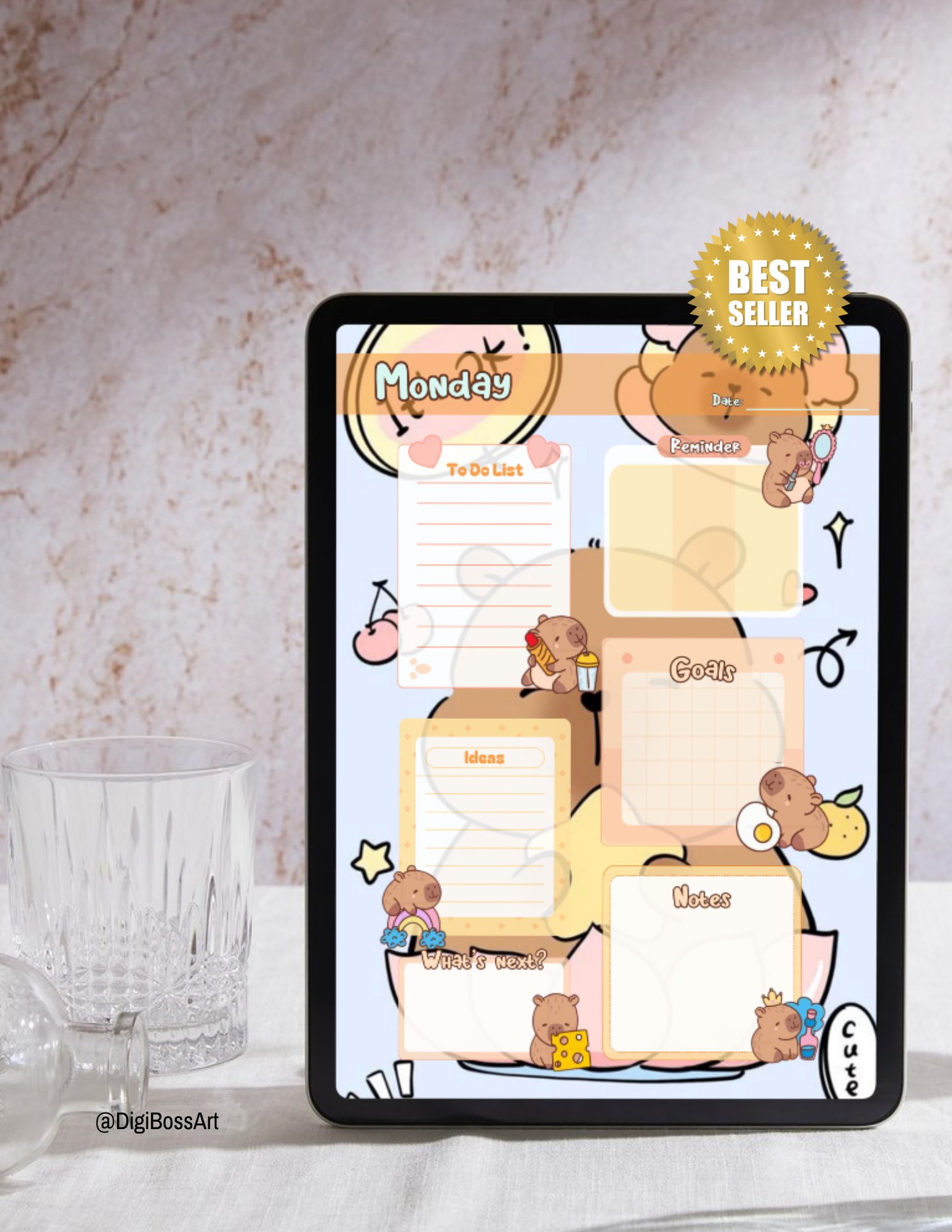 Aesthetic animal-themed planner pages for digital and printable use